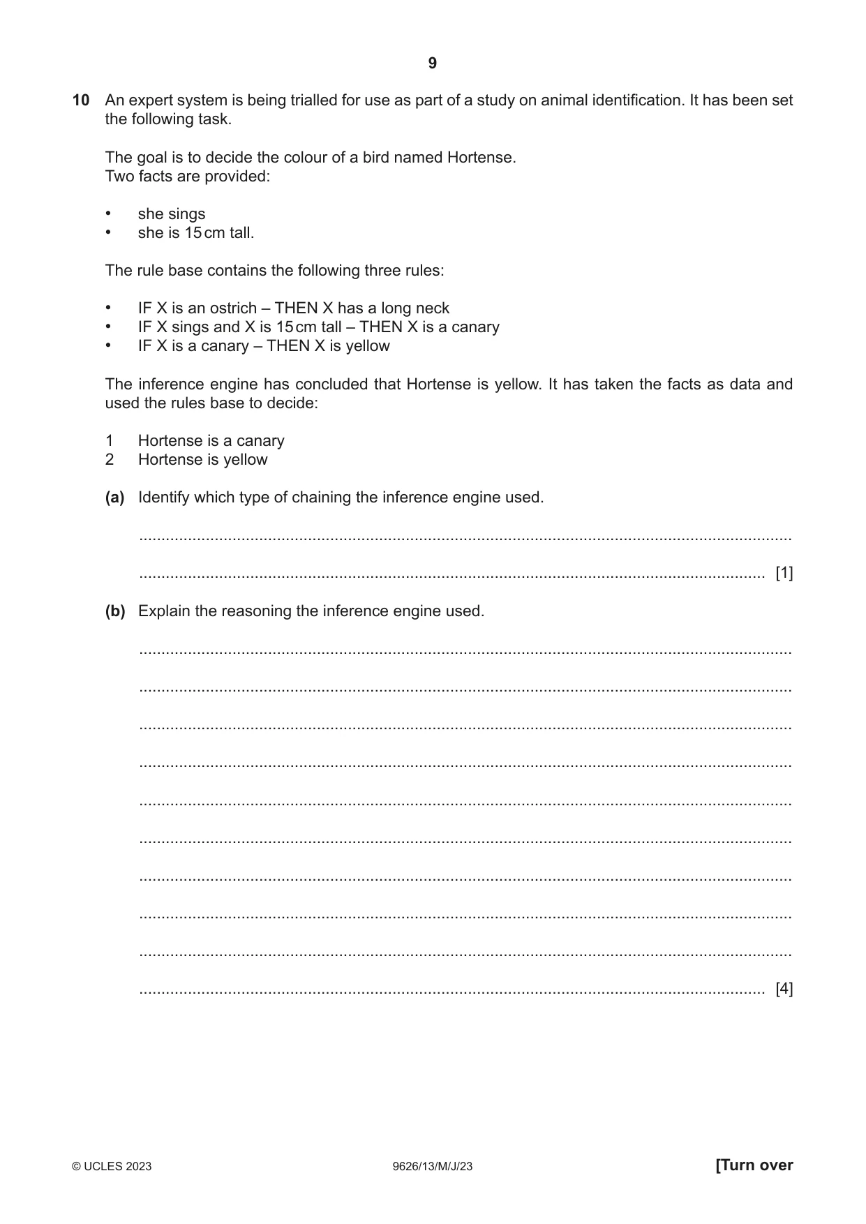 Cambridge A Level Information Technology (from 2017) 9626 2023 May/June Paper 1 · Variant 3 question paper, page 9 of 12
