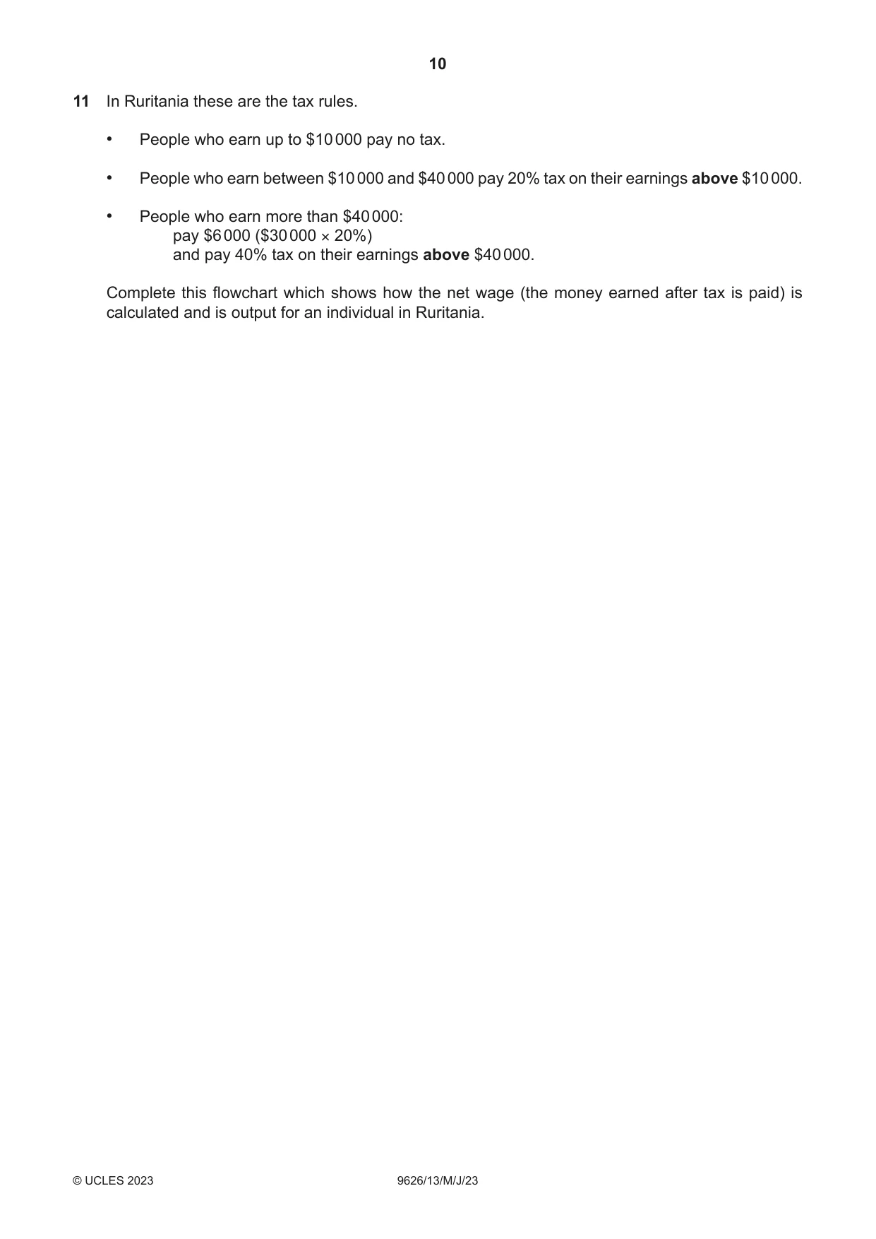 Cambridge A Level Information Technology (from 2017) 9626 2023 May/June Paper 1 · Variant 3 question paper, page 10 of 12