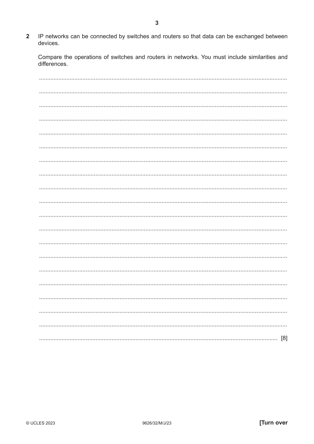Cambridge A Level Information Technology (from 2017) 9626 2023 May/June Paper 3 · Variant 2 question paper, page 3 of 12