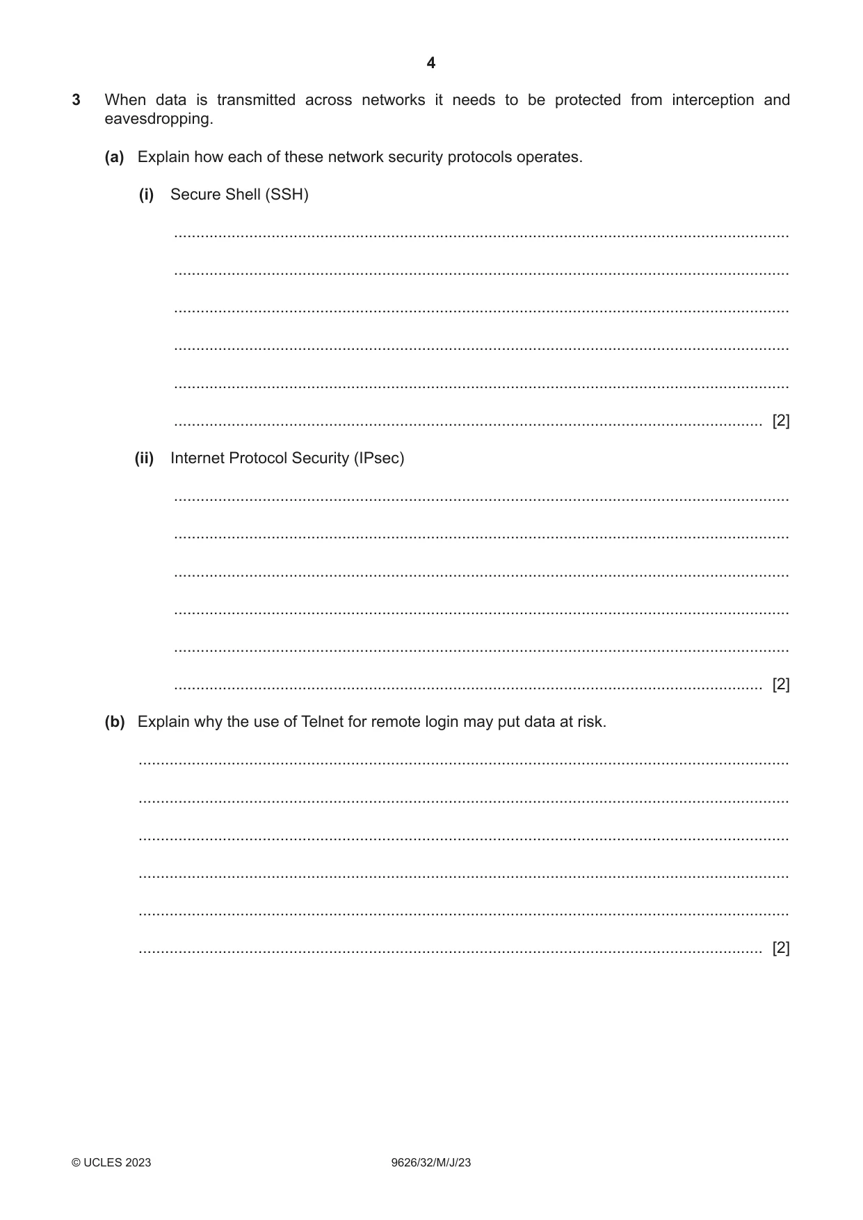 Cambridge A Level Information Technology (from 2017) 9626 2023 May/June Paper 3 · Variant 2 question paper, page 4 of 12