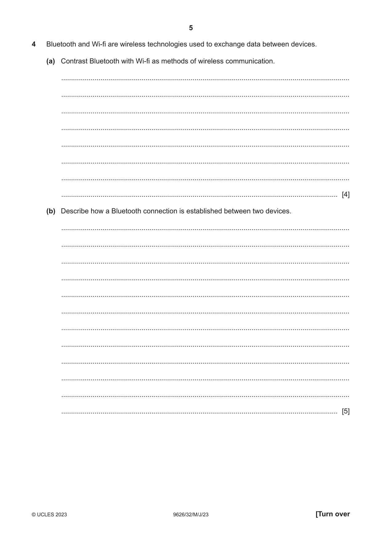 Cambridge A Level Information Technology (from 2017) 9626 2023 May/June Paper 3 · Variant 2 question paper, page 5 of 12