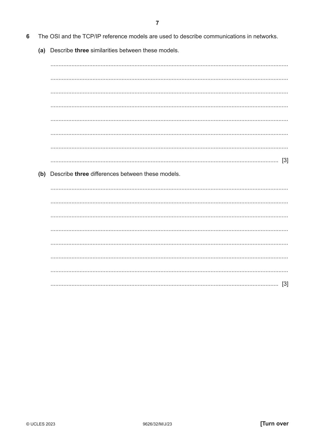 Cambridge A Level Information Technology (from 2017) 9626 2023 May/June Paper 3 · Variant 2 question paper, page 7 of 12