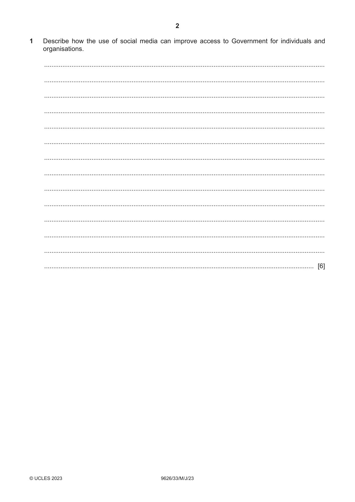 Cambridge A Level Information Technology (from 2017) 9626 2023 May/June Paper 3 · Variant 3 question paper, page 2 of 12