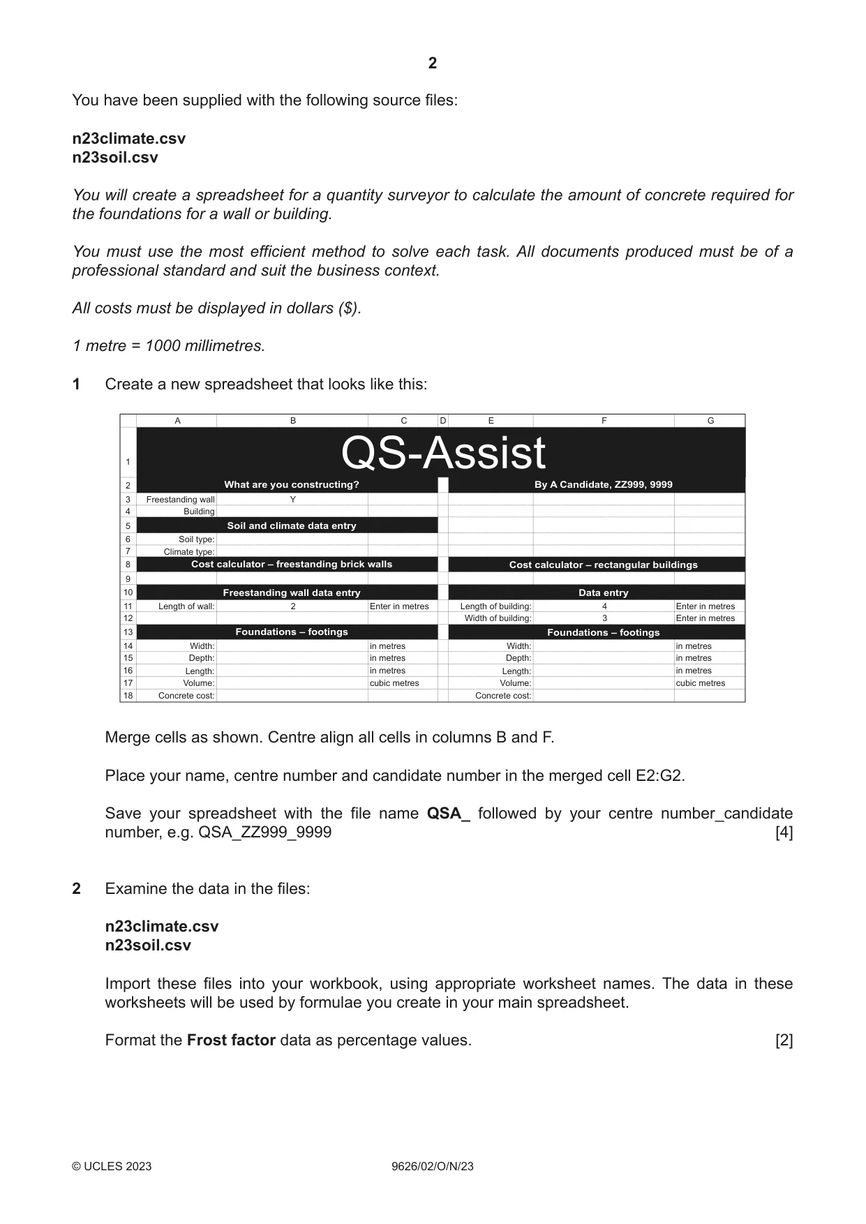 Cambridge A Level Information Technology (from 2017) 9626 2023 Oct/Nov Paper 2 · Variant 0 question paper, page 2 of 8