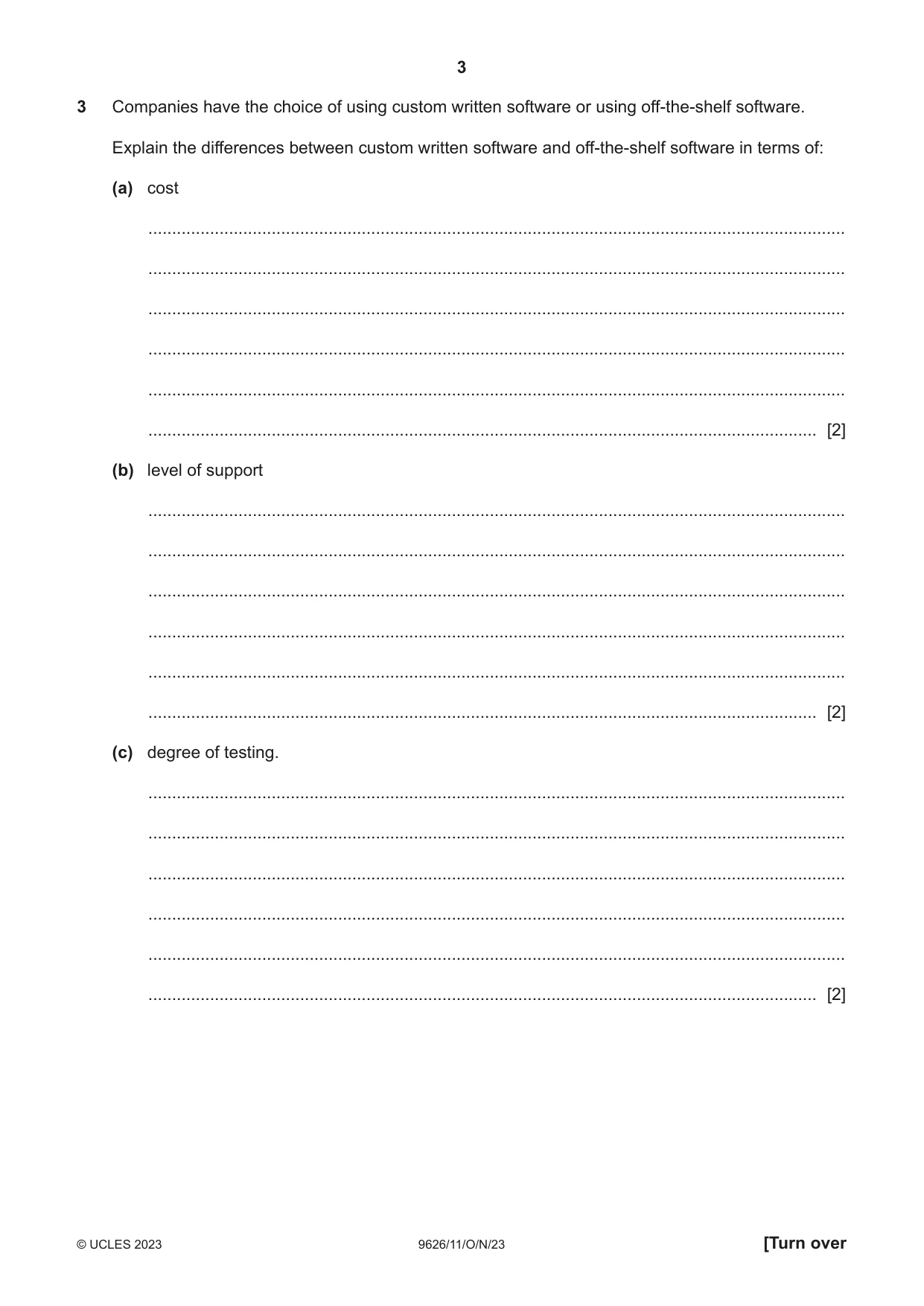 Cambridge A Level Information Technology (from 2017) 9626 2023 Oct/Nov Paper 1 · Variant 1 question paper, page 3 of 12