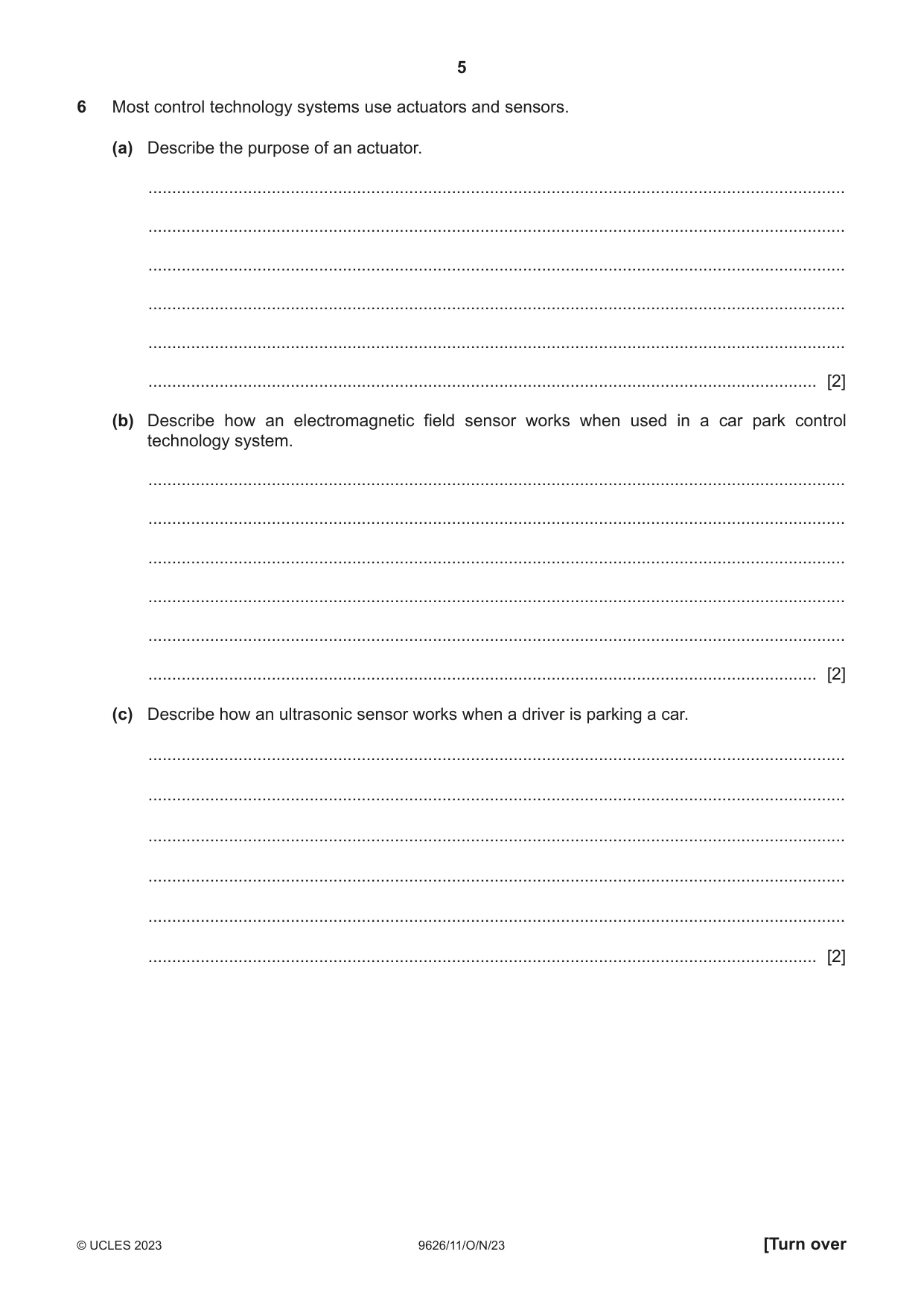 Cambridge A Level Information Technology (from 2017) 9626 2023 Oct/Nov Paper 1 · Variant 1 question paper, page 5 of 12