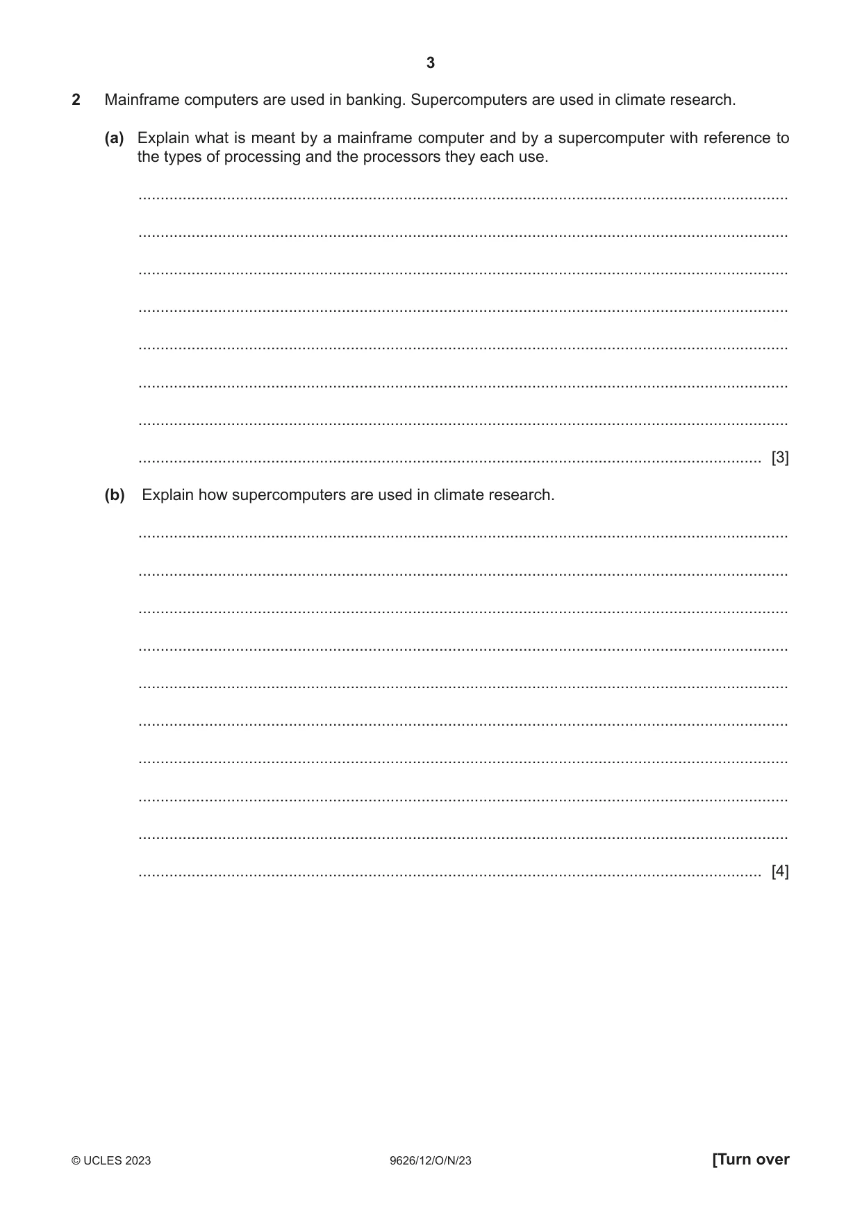 Cambridge A Level Information Technology (from 2017) 9626 2023 Oct/Nov Paper 1 · Variant 2 question paper, page 3 of 12