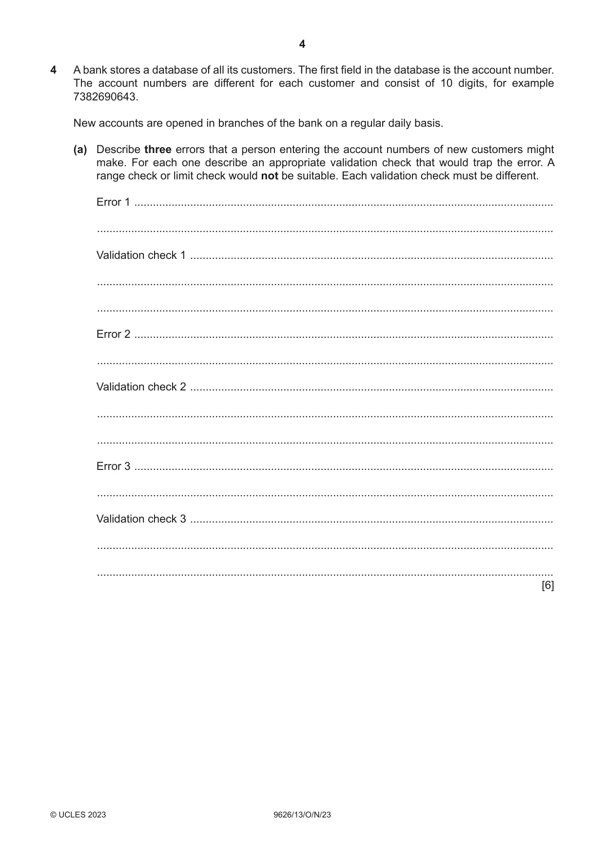 Cambridge A Level Information Technology (from 2017) 9626 2023 Oct/Nov Paper 1 · Variant 3 question paper, page 4 of 12