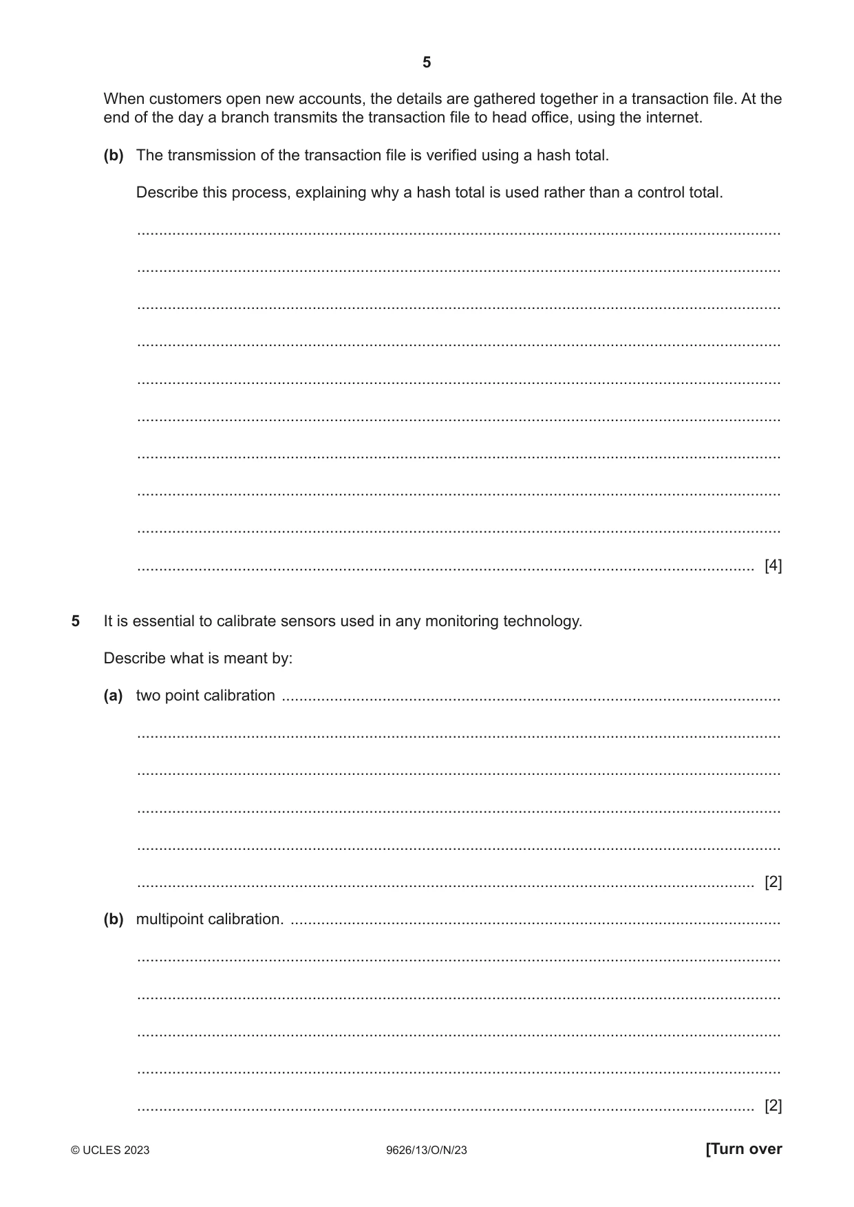 Cambridge A Level Information Technology (from 2017) 9626 2023 Oct/Nov Paper 1 · Variant 3 question paper, page 5 of 12