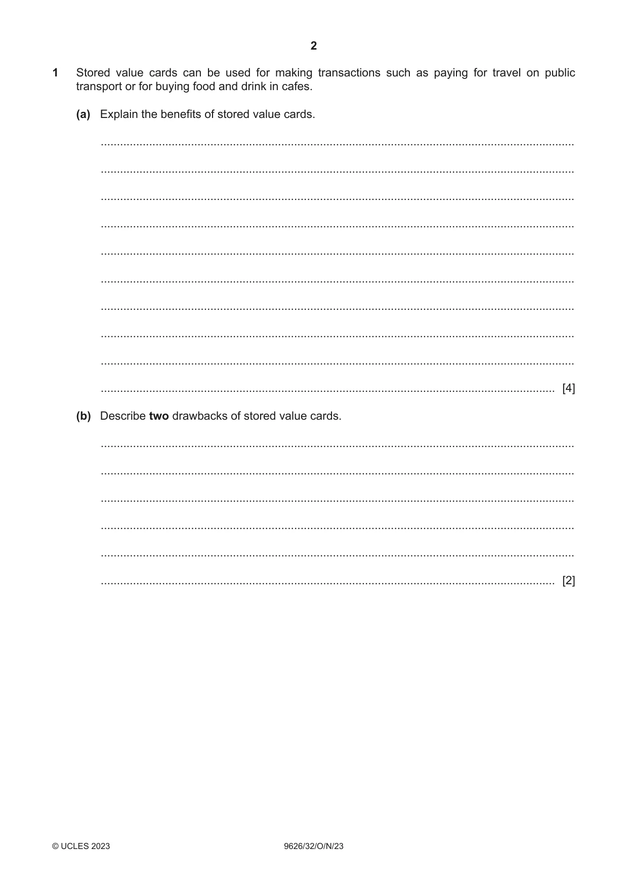 Cambridge A Level Information Technology (from 2017) 9626 2023 Oct/Nov Paper 3 · Variant 2 question paper, page 2 of 12
