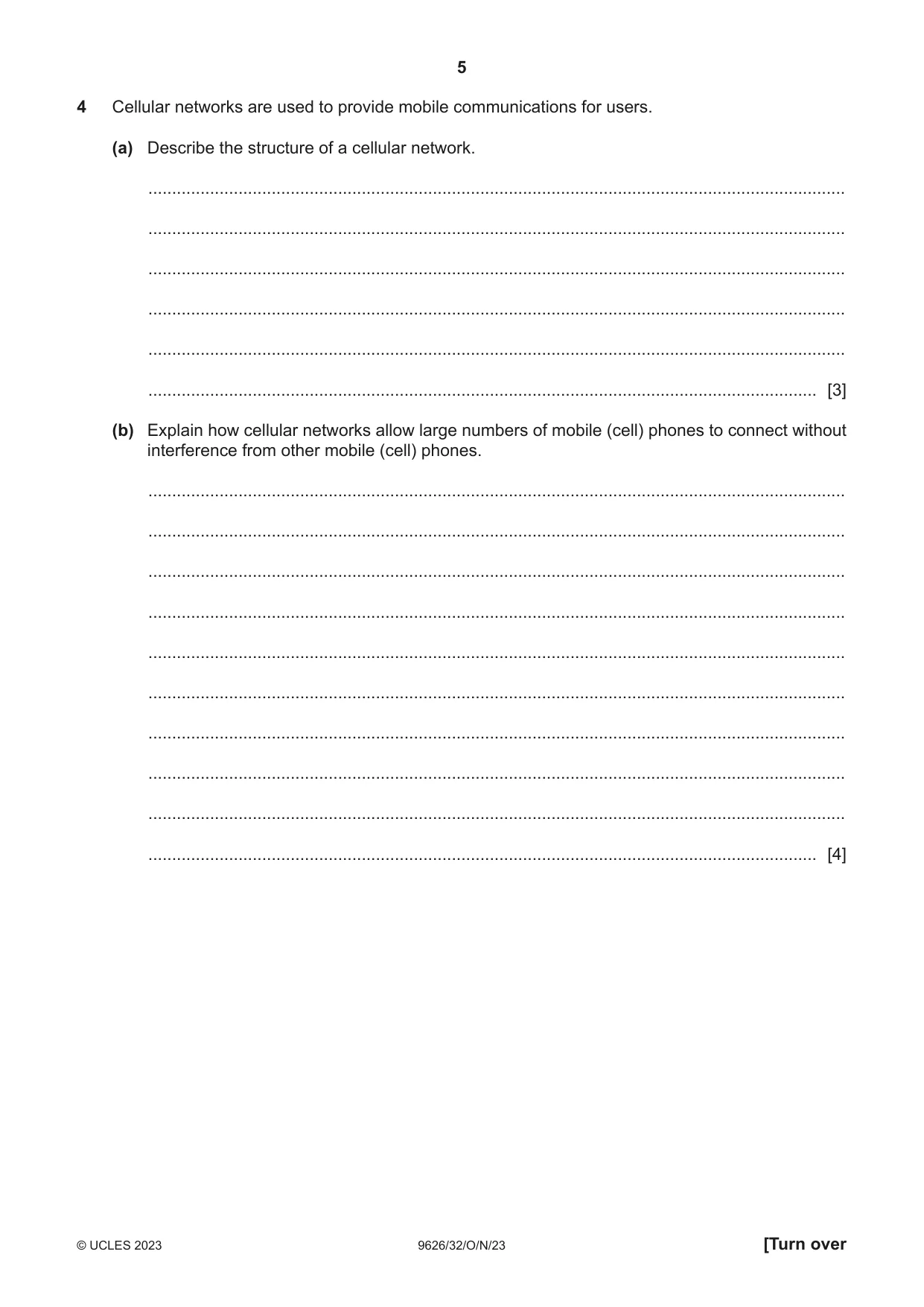 Cambridge A Level Information Technology (from 2017) 9626 2023 Oct/Nov Paper 3 · Variant 2 question paper, page 5 of 12