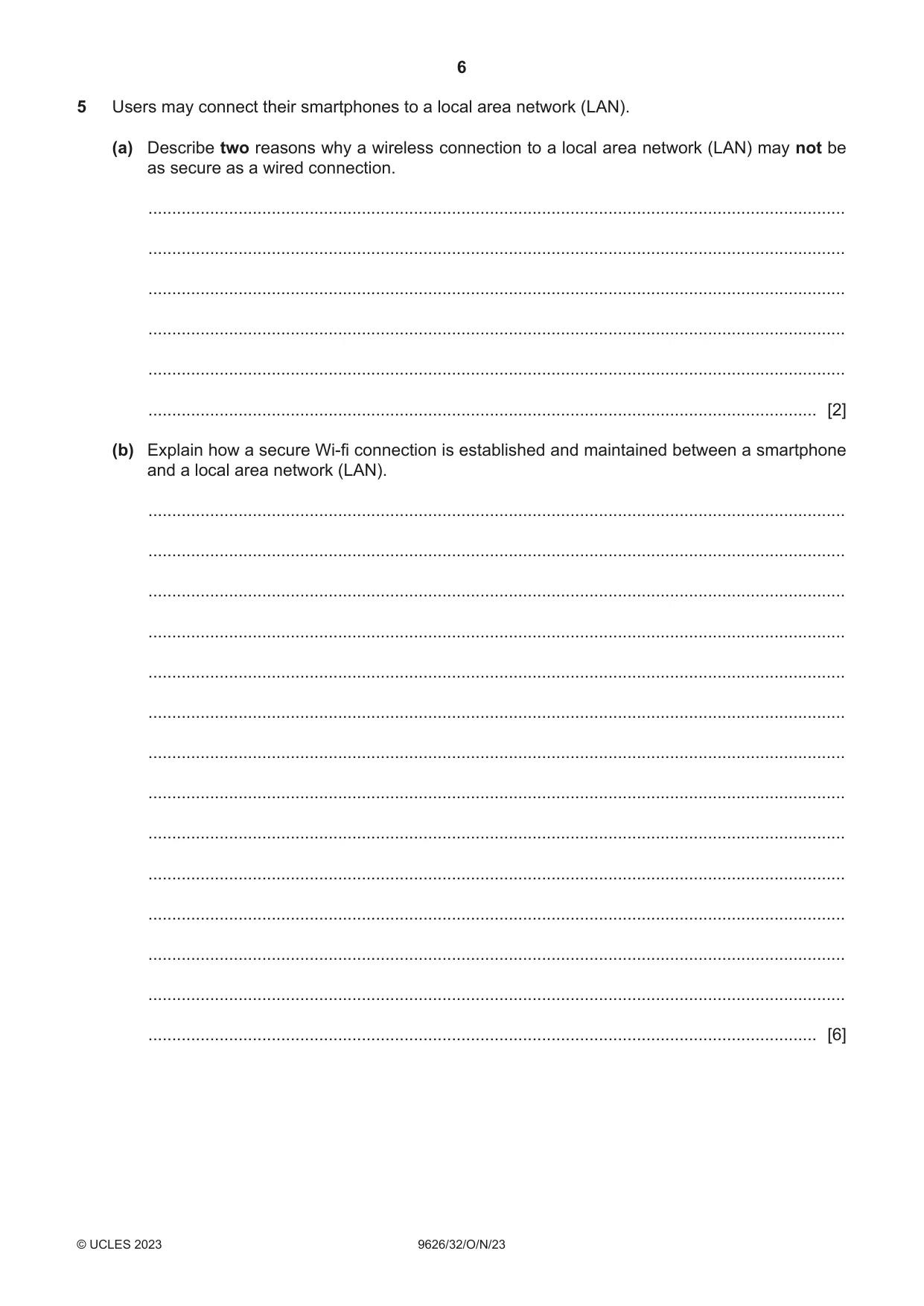 Cambridge A Level Information Technology (from 2017) 9626 2023 Oct/Nov Paper 3 · Variant 2 question paper, page 6 of 12