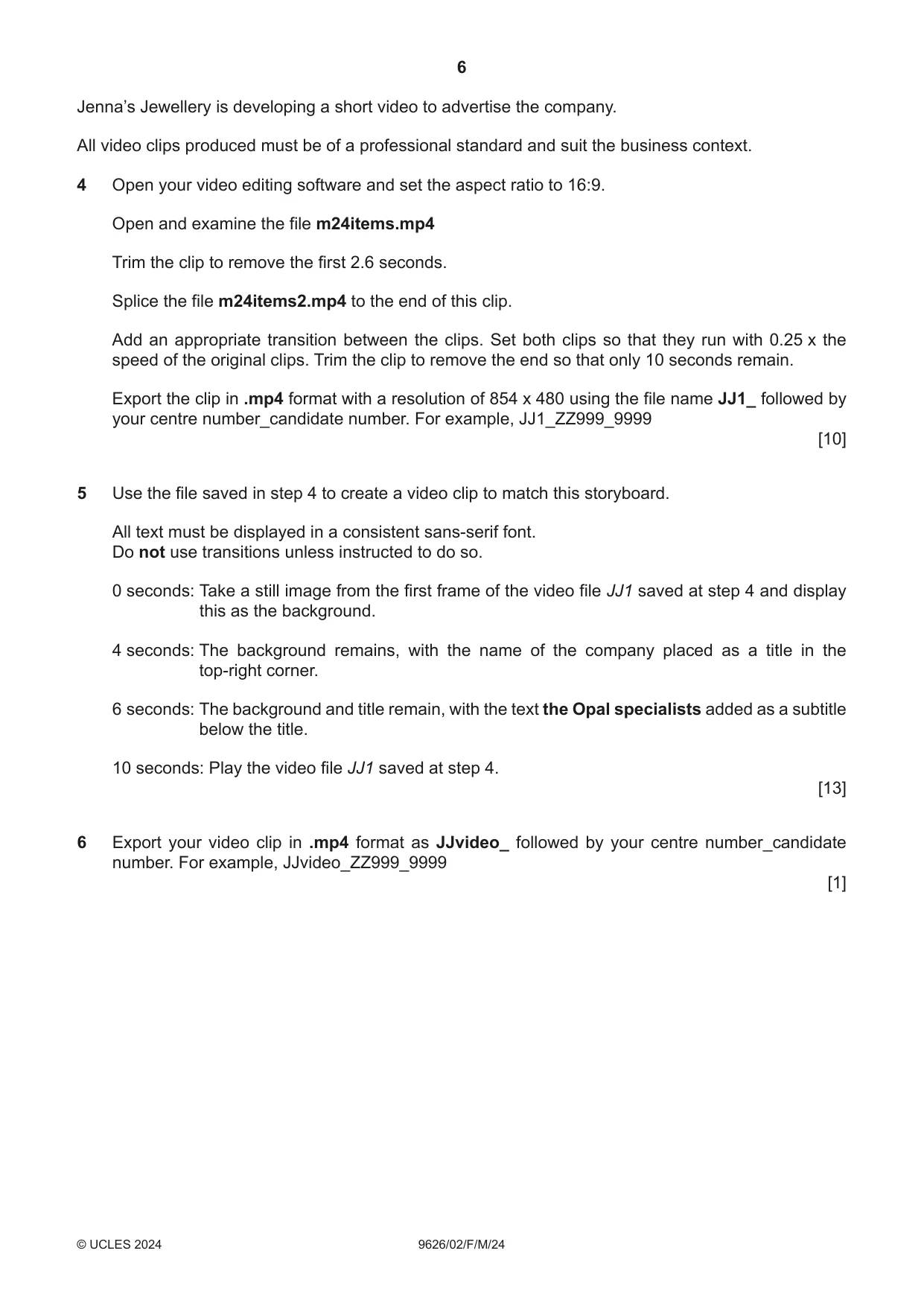 Cambridge A Level Information Technology (from 2017) 9626 2024 Feb/March Paper 2 · Variant 0 question paper, page 6 of 8