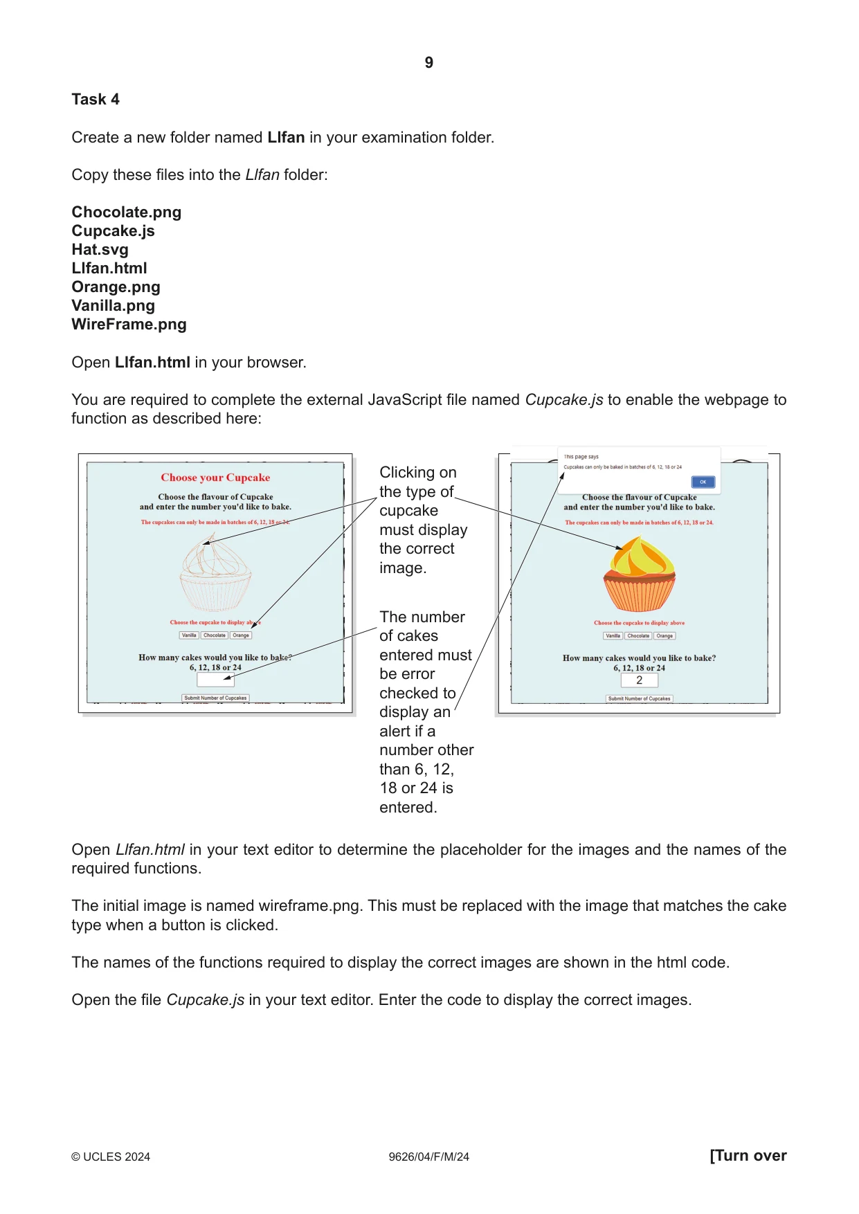 Cambridge A Level Information Technology (from 2017) 9626 2024 Feb/March Paper 4 · Variant 0 question paper, page 9 of 12