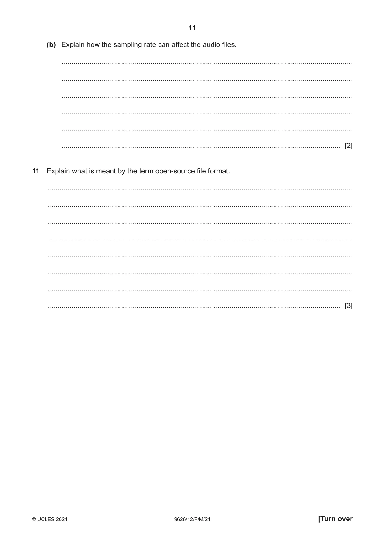 Cambridge A Level Information Technology (from 2017) 9626 2024 Feb/March Paper 1 · Variant 2 question paper, page 11 of 12