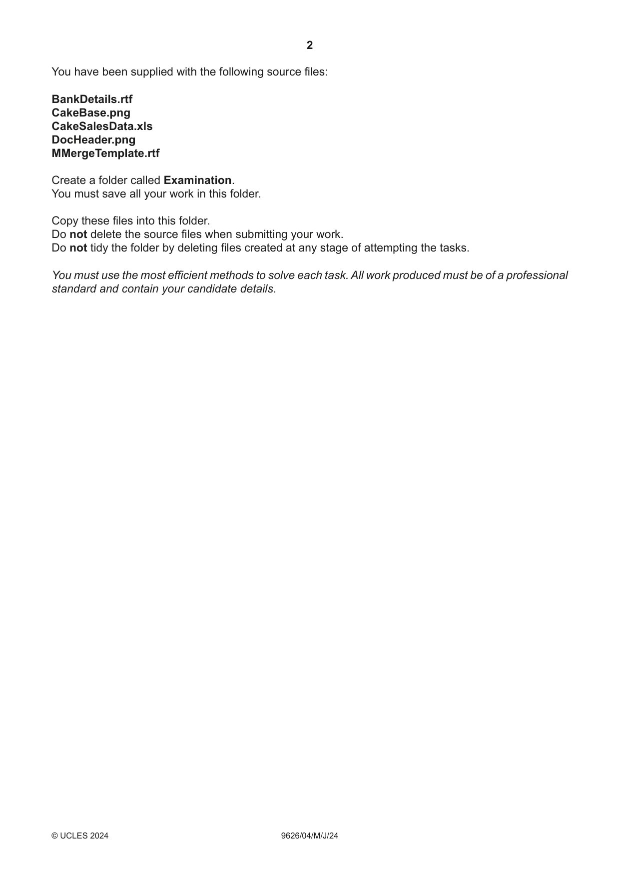 Cambridge A Level Information Technology (from 2017) 9626 2024 May/June Paper 4 · Variant 0 question paper, page 2 of 12