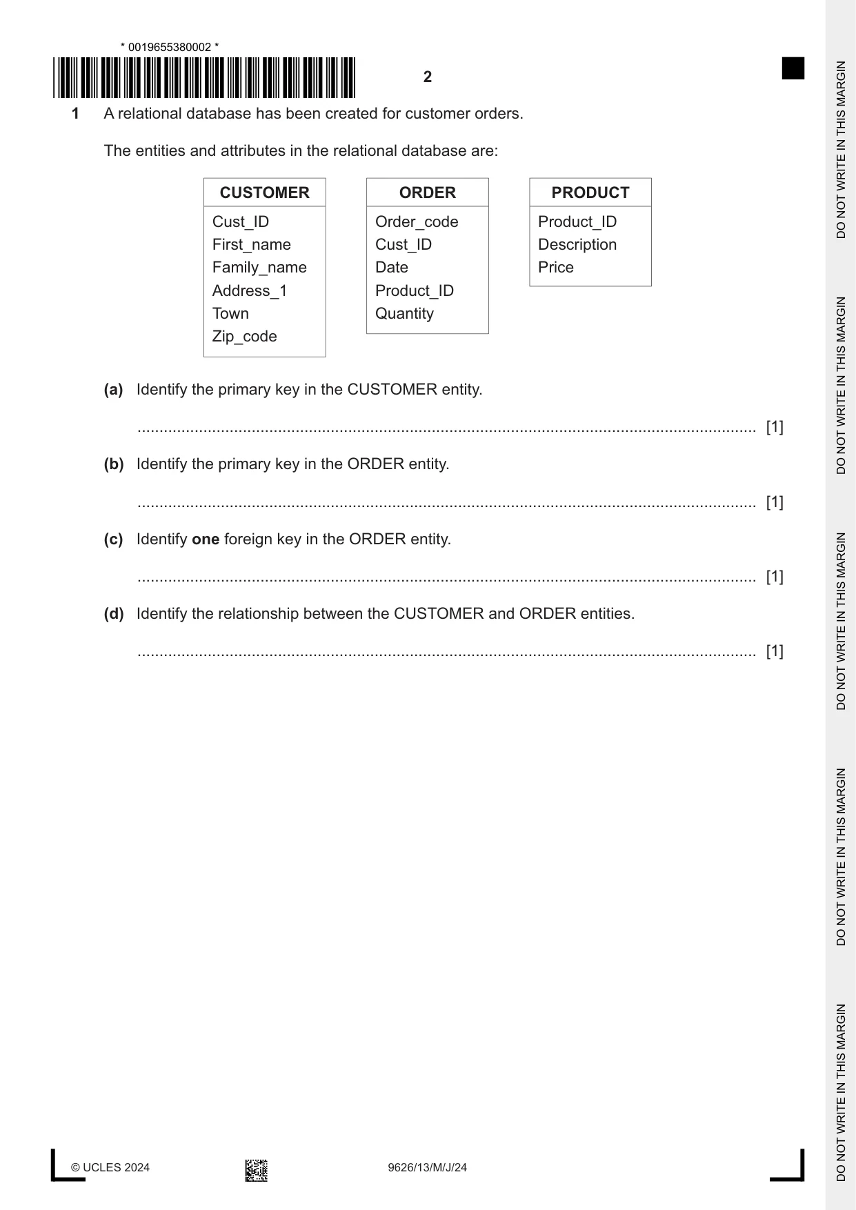 Cambridge A Level Information Technology (from 2017) 9626 2024 May/June Paper 1 · Variant 3 question paper, page 2 of 12