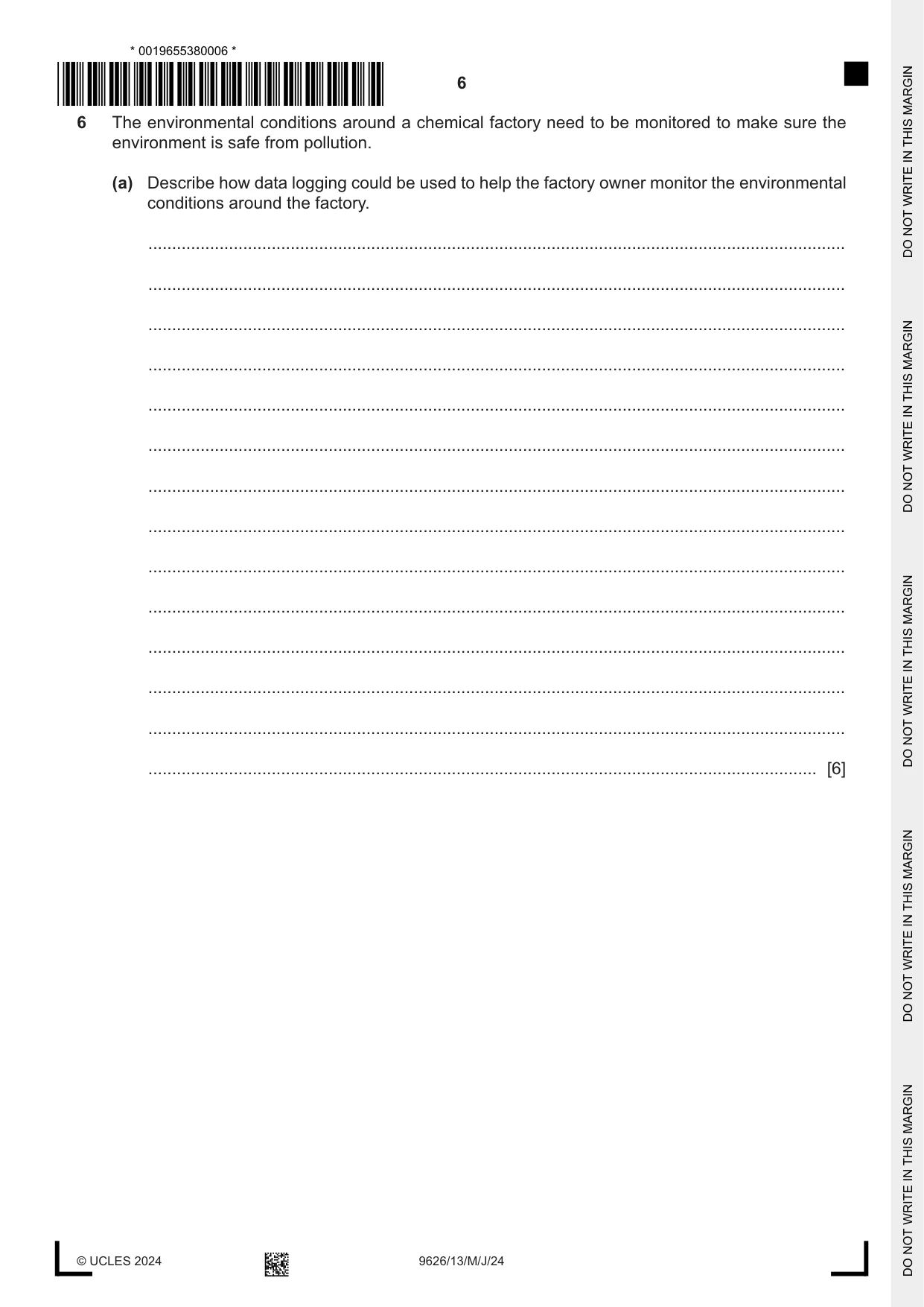 Cambridge A Level Information Technology (from 2017) 9626 2024 May/June Paper 1 · Variant 3 question paper, page 6 of 12