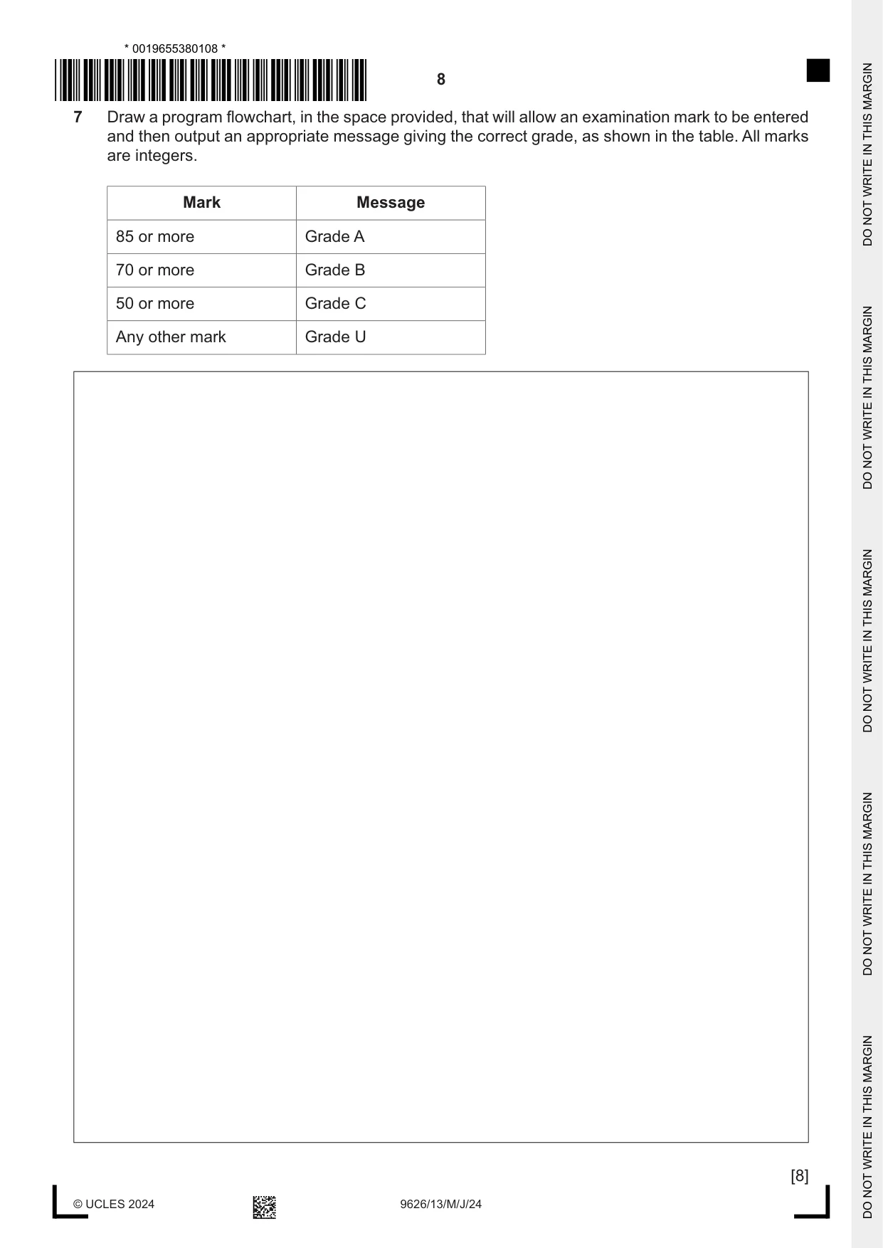 Cambridge A Level Information Technology (from 2017) 9626 2024 May/June Paper 1 · Variant 3 question paper, page 8 of 12