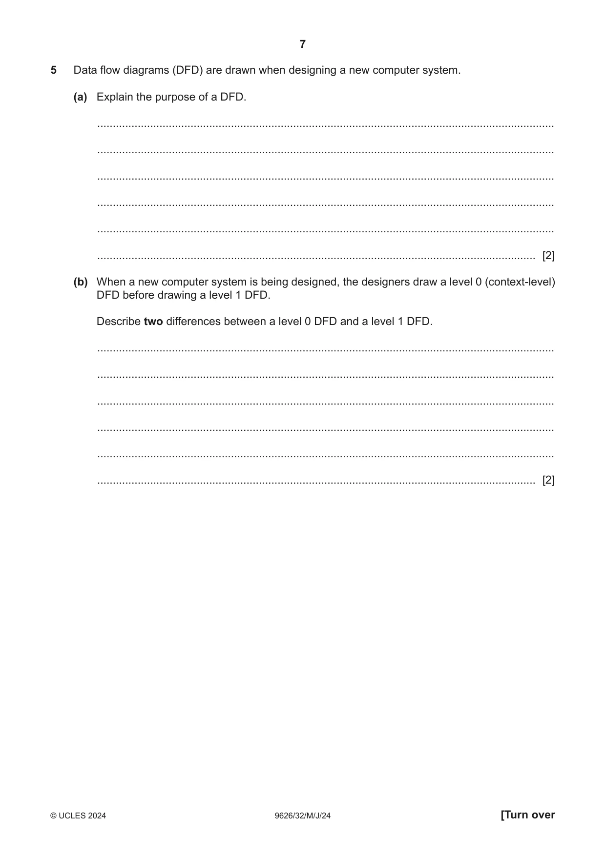Cambridge A Level Information Technology (from 2017) 9626 2024 May/June Paper 3 · Variant 2 question paper, page 7 of 12