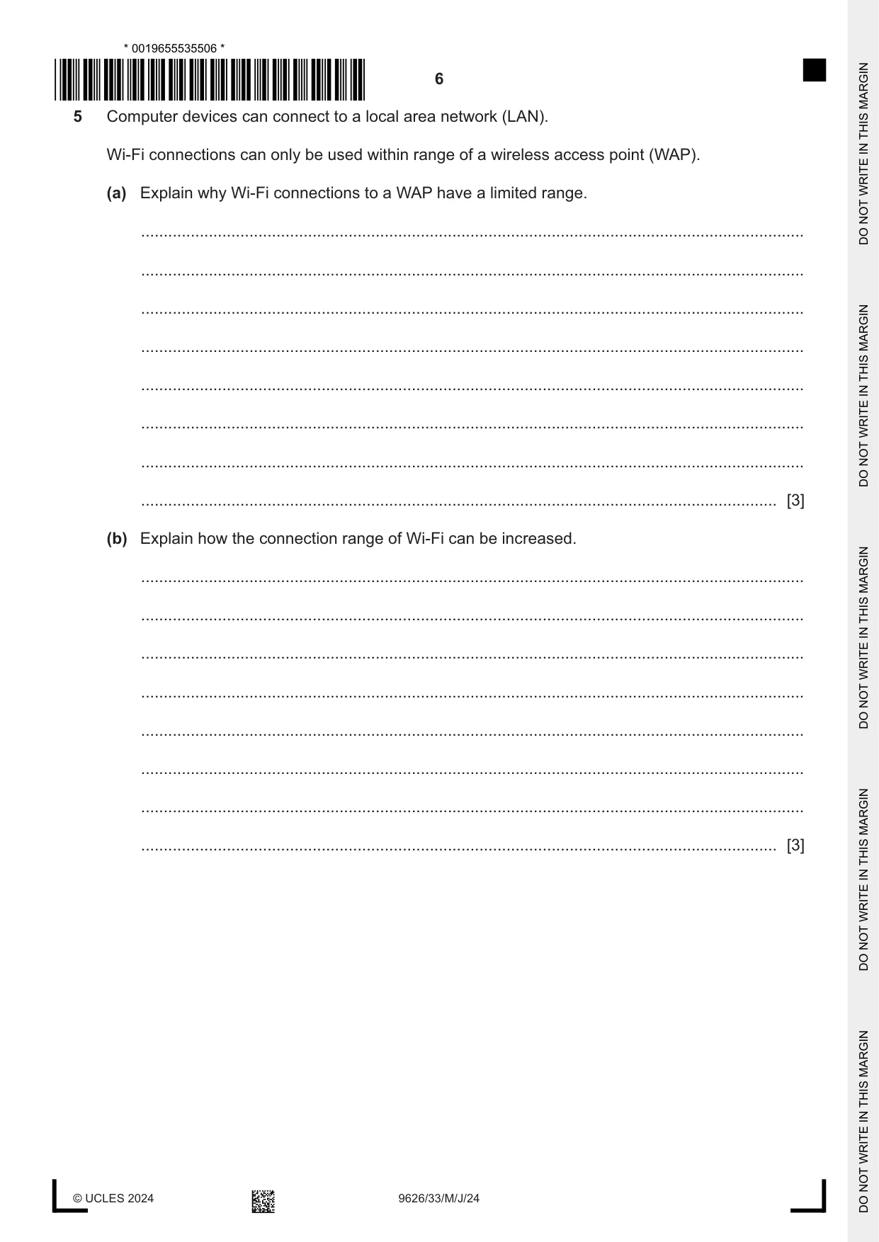 Cambridge A Level Information Technology (from 2017) 9626 2024 May/June Paper 3 · Variant 3 question paper, page 6 of 12