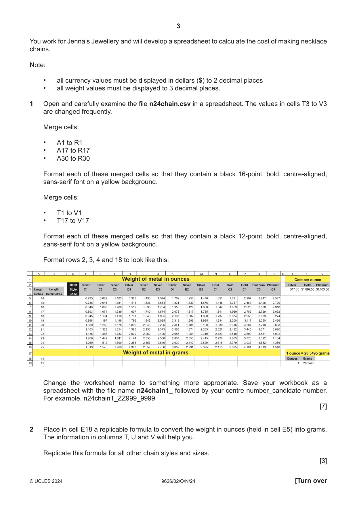 Cambridge A Level Information Technology (from 2017) 9626 2024 Oct/Nov Paper 2 · Variant 0 question paper, page 3 of 8