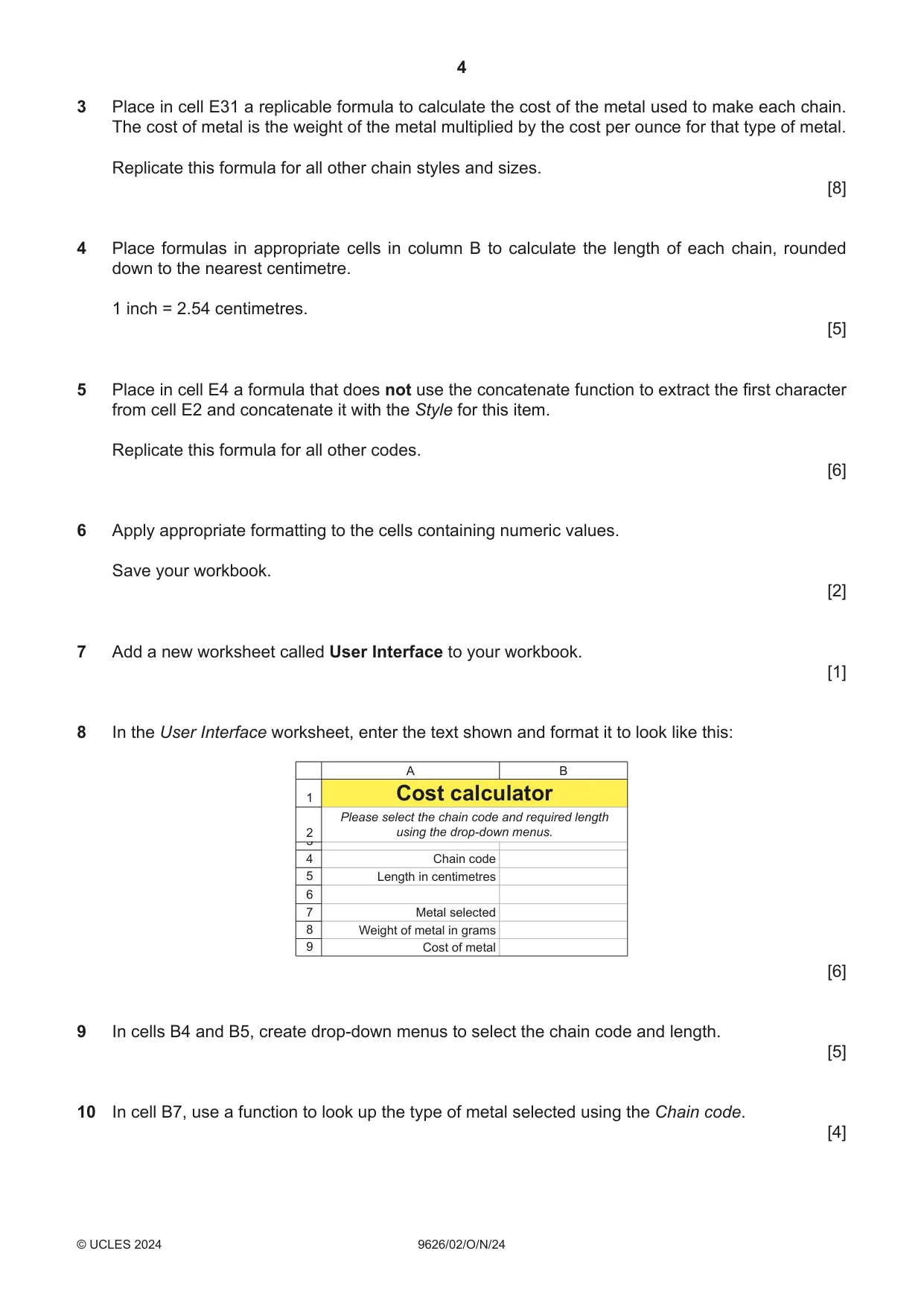 Cambridge A Level Information Technology (from 2017) 9626 2024 Oct/Nov Paper 2 · Variant 0 question paper, page 4 of 8
