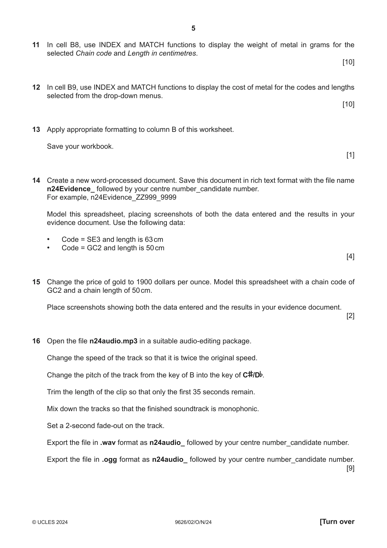 Cambridge A Level Information Technology (from 2017) 9626 2024 Oct/Nov Paper 2 · Variant 0 question paper, page 5 of 8