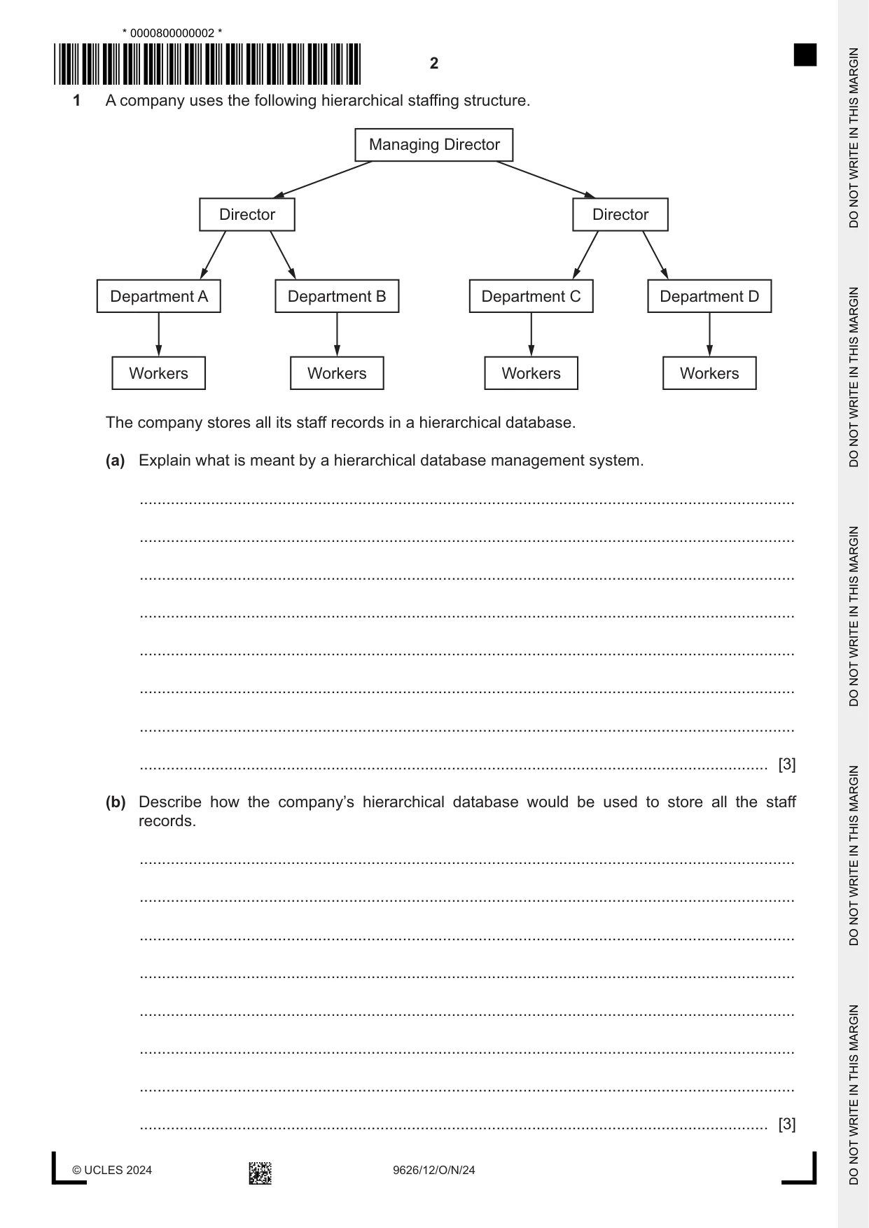 Cambridge A Level Information Technology (from 2017) 9626 2024 Oct/Nov Paper 1 · Variant 2 question paper, page 2 of 12