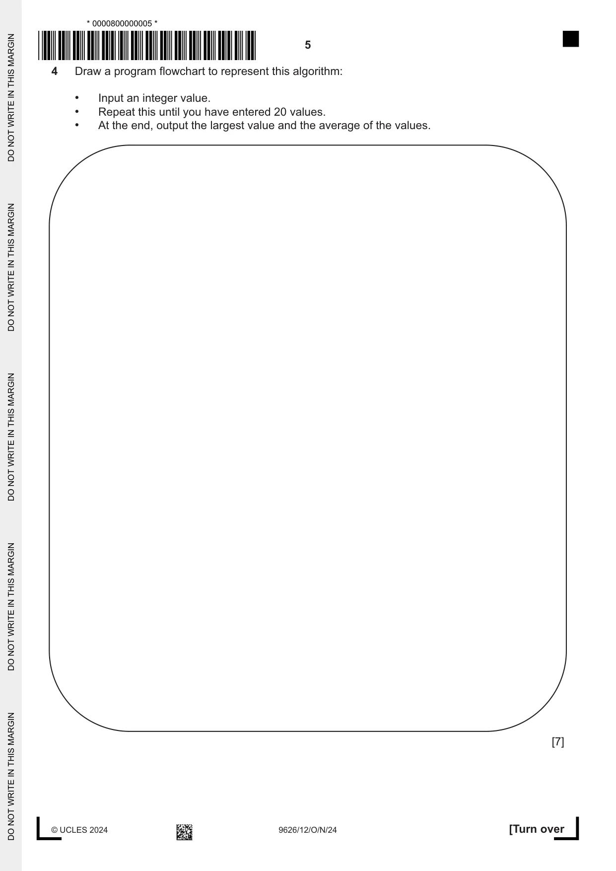 Cambridge A Level Information Technology (from 2017) 9626 2024 Oct/Nov Paper 1 · Variant 2 question paper, page 5 of 12