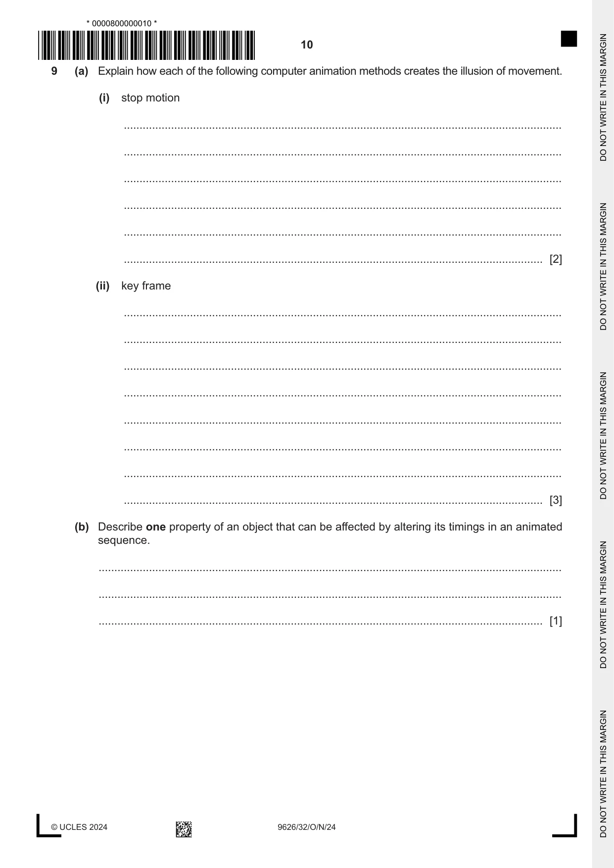 Cambridge A Level Information Technology (from 2017) 9626 2024 Oct/Nov Paper 3 · Variant 2 question paper, page 10 of 12
