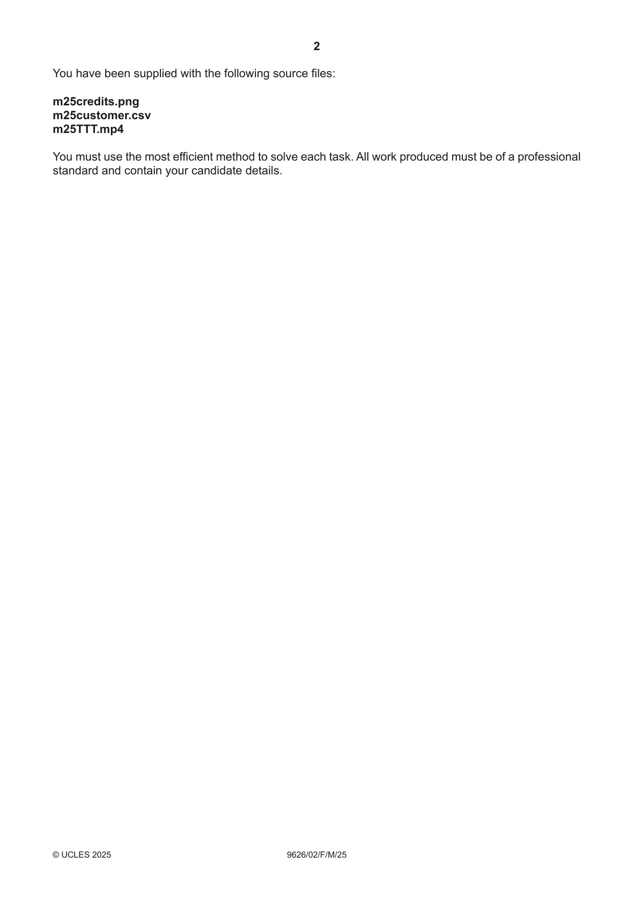 Cambridge A Level Information Technology (from 2017) 9626 2025 Feb/March Paper 2 · Variant 0 question paper, page 2 of 8