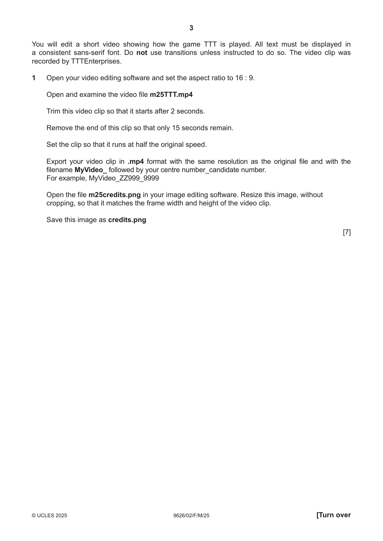 Cambridge A Level Information Technology (from 2017) 9626 2025 Feb/March Paper 2 · Variant 0 question paper, page 3 of 8