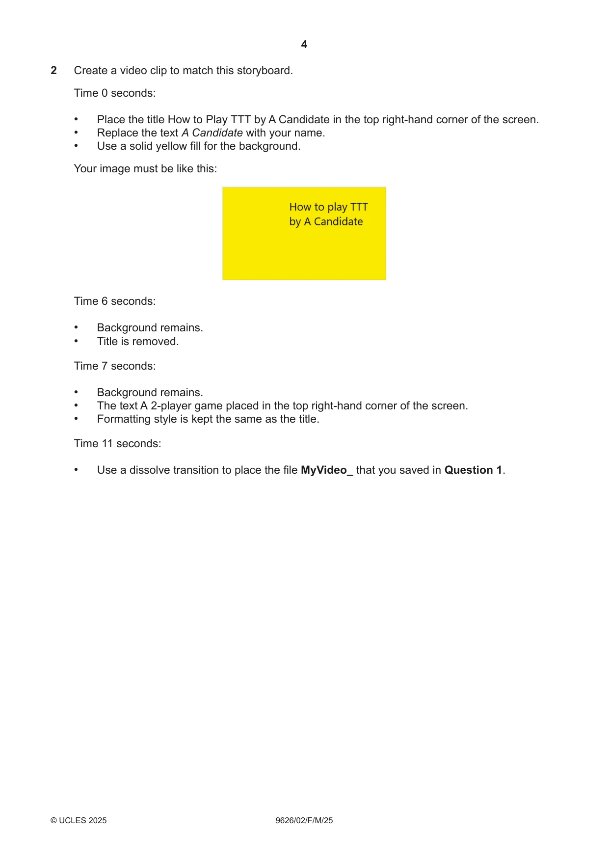Cambridge A Level Information Technology (from 2017) 9626 2025 Feb/March Paper 2 · Variant 0 question paper, page 4 of 8
