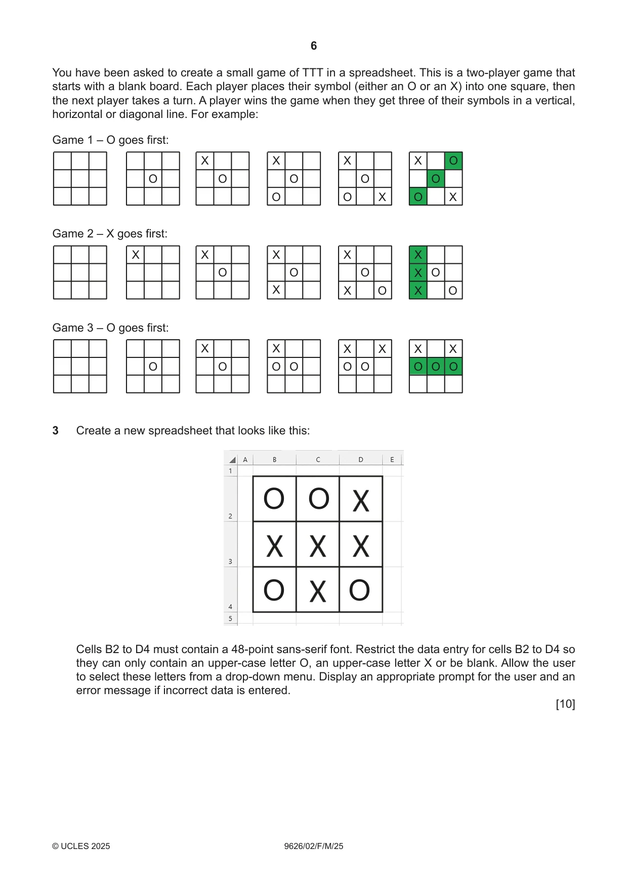 Cambridge A Level Information Technology (from 2017) 9626 2025 Feb/March Paper 2 · Variant 0 question paper, page 6 of 8