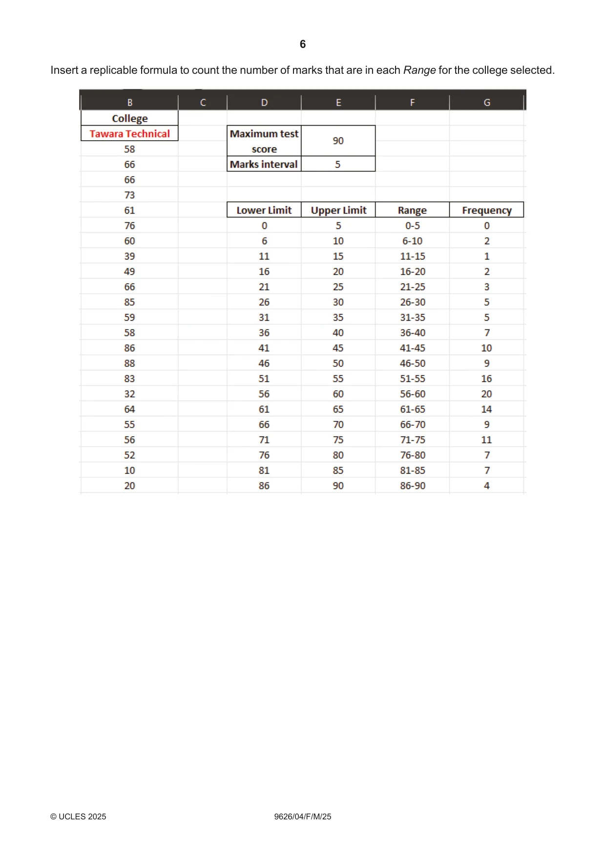 Cambridge A Level Information Technology (from 2017) 9626 2025 Feb/March Paper 4 · Variant 0 question paper, page 6 of 12