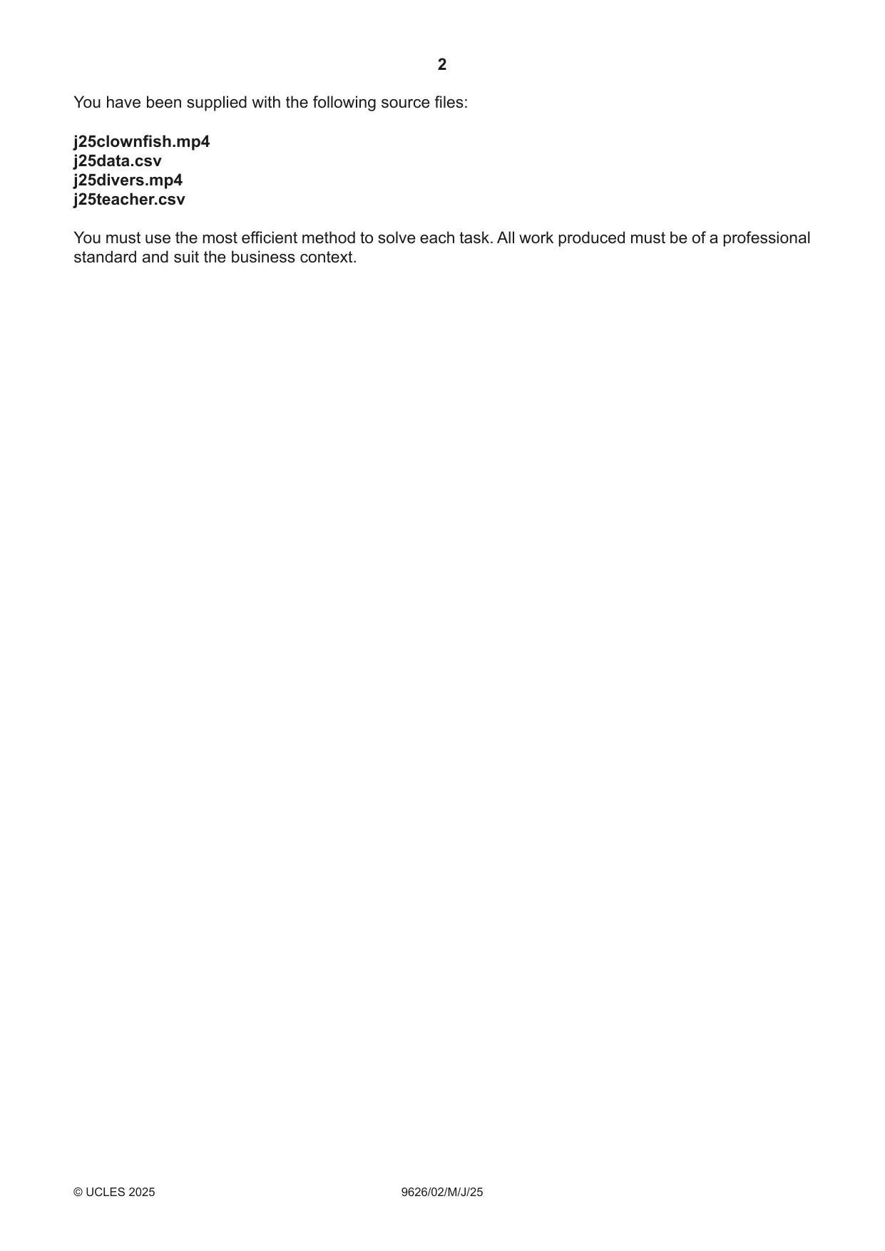 Cambridge A Level Information Technology (from 2017) 9626 2025 May/June Paper 2 · Variant 0 question paper, page 2 of 8