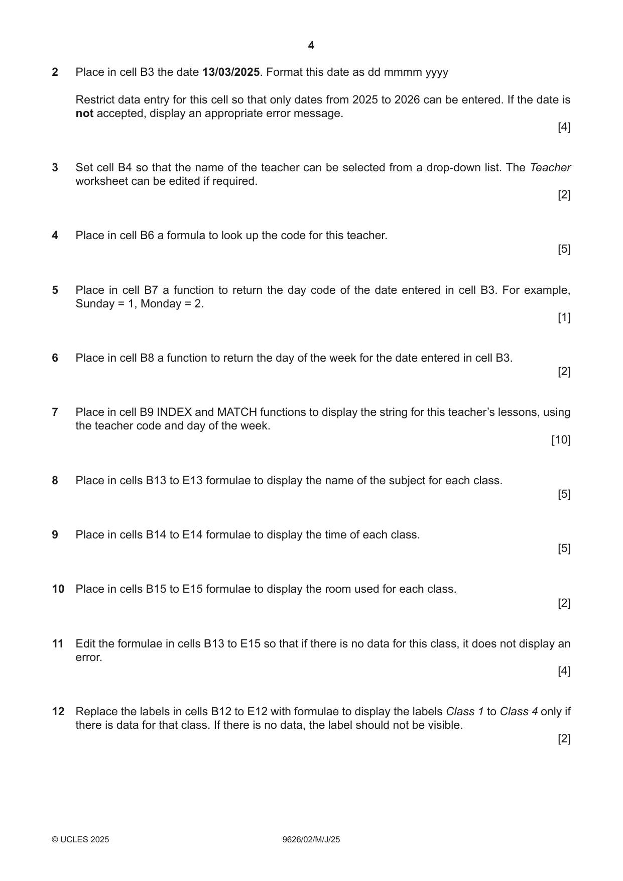 Cambridge A Level Information Technology (from 2017) 9626 2025 May/June Paper 2 · Variant 0 question paper, page 4 of 8