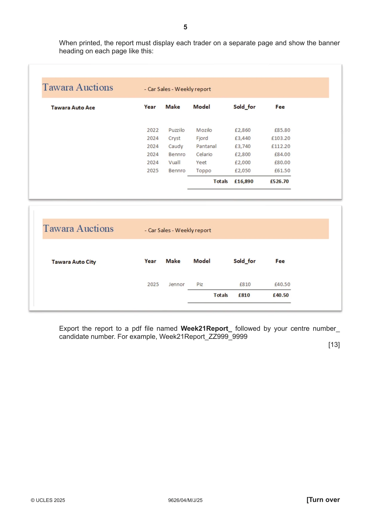 Cambridge A Level Information Technology (from 2017) 9626 2025 May/June Paper 4 · Variant 0 question paper, page 5 of 8
