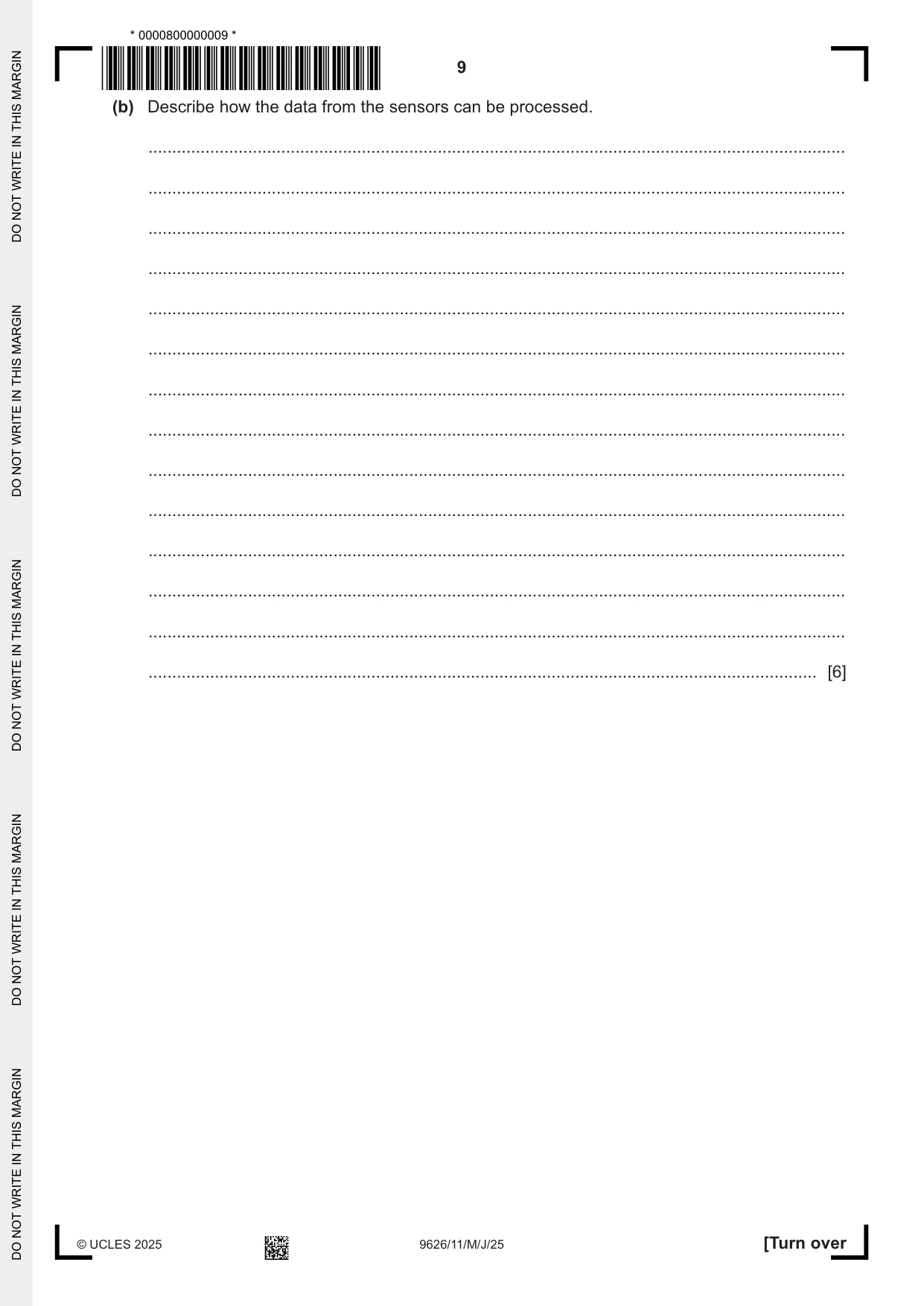 Cambridge A Level Information Technology (from 2017) 9626 2025 May/June Paper 1 · Variant 1 question paper, page 9 of 16