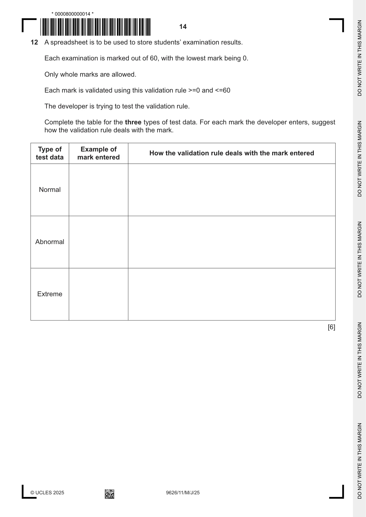 Cambridge A Level Information Technology (from 2017) 9626 2025 May/June Paper 1 · Variant 1 question paper, page 14 of 16