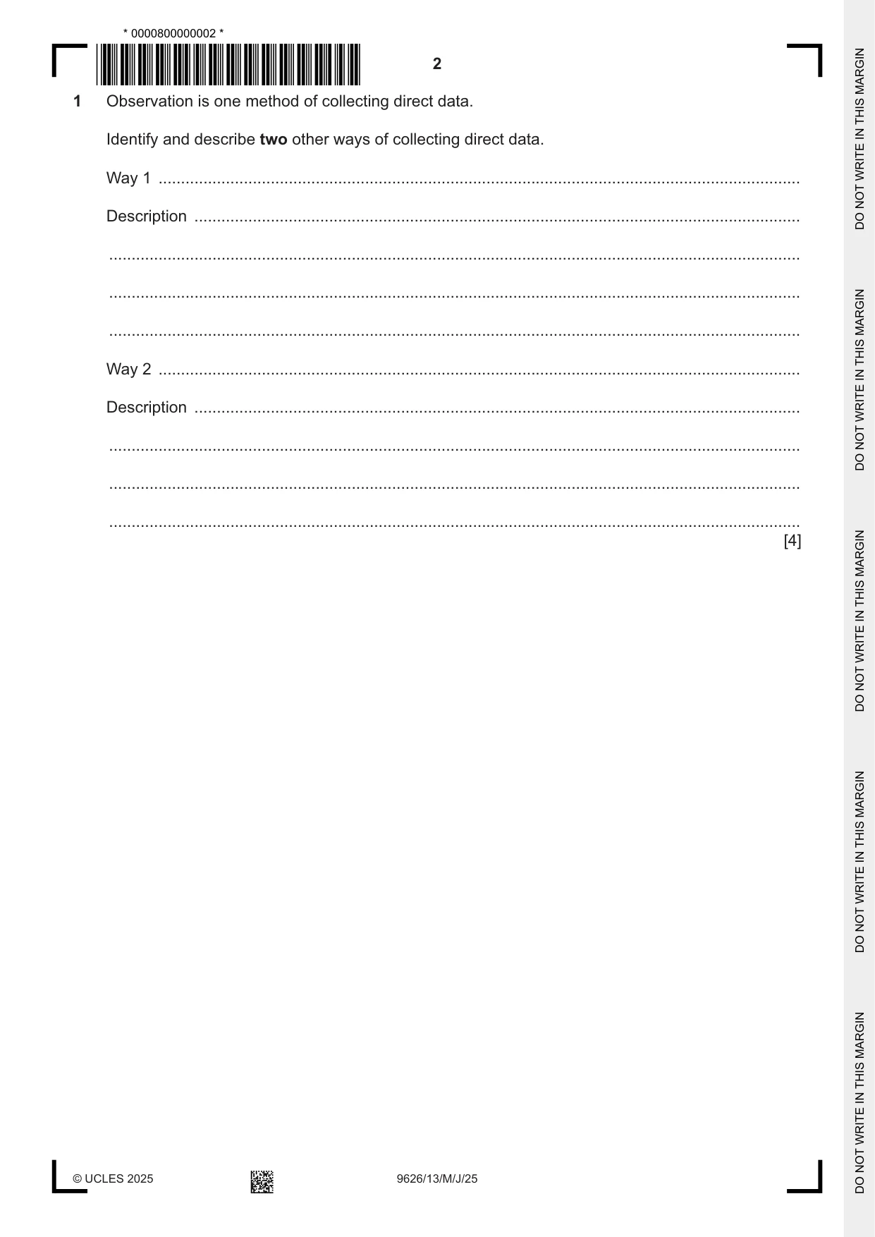 Cambridge A Level Information Technology (from 2017) 9626 2025 May/June Paper 1 · Variant 3 question paper, page 2 of 16