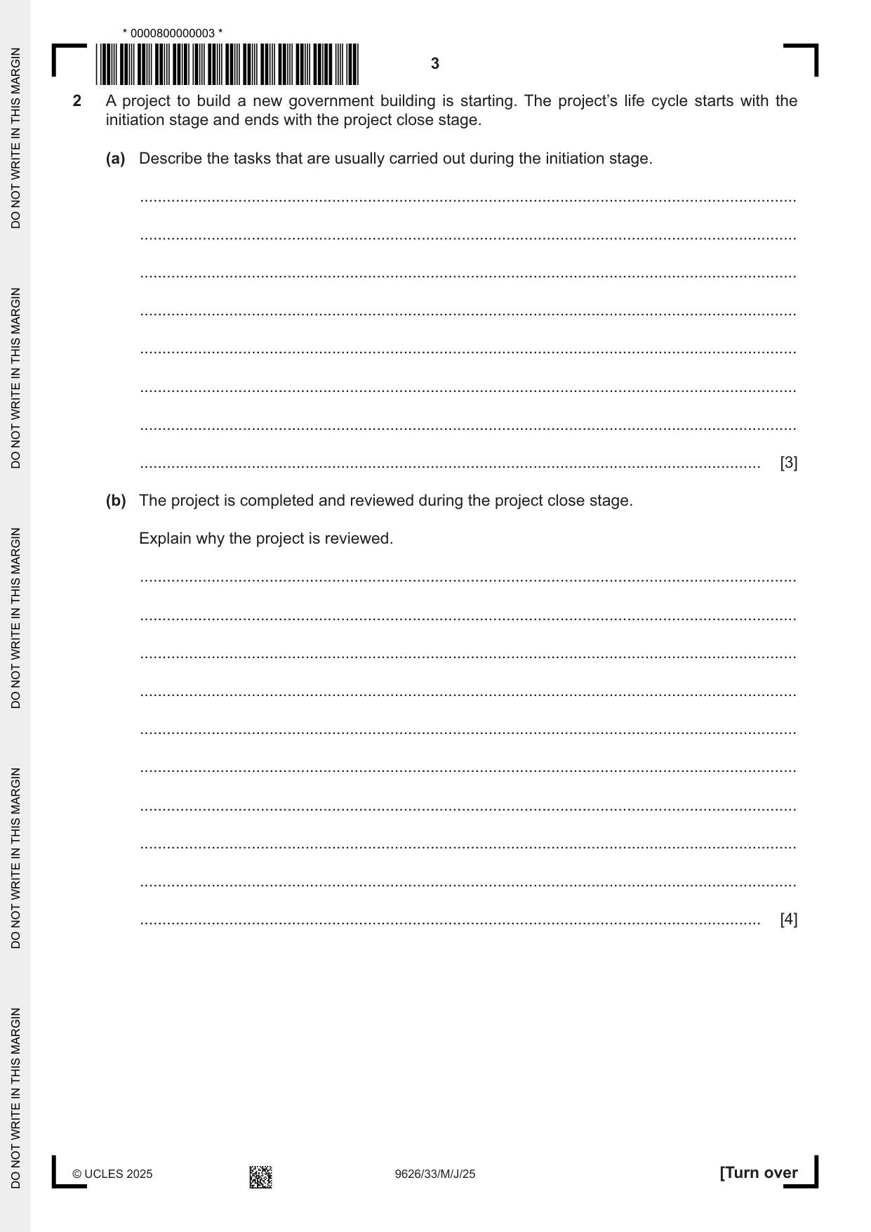 Cambridge A Level Information Technology (from 2017) 9626 2025 May/June Paper 3 · Variant 3 question paper, page 3 of 12