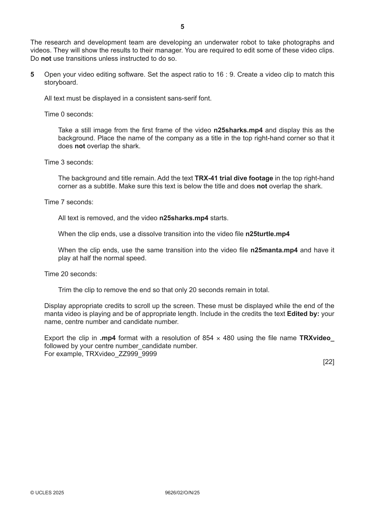 Cambridge A Level Information Technology (from 2017) 9626 2025 Oct/Nov Paper 2 · Variant 0 question paper, page 5 of 8
