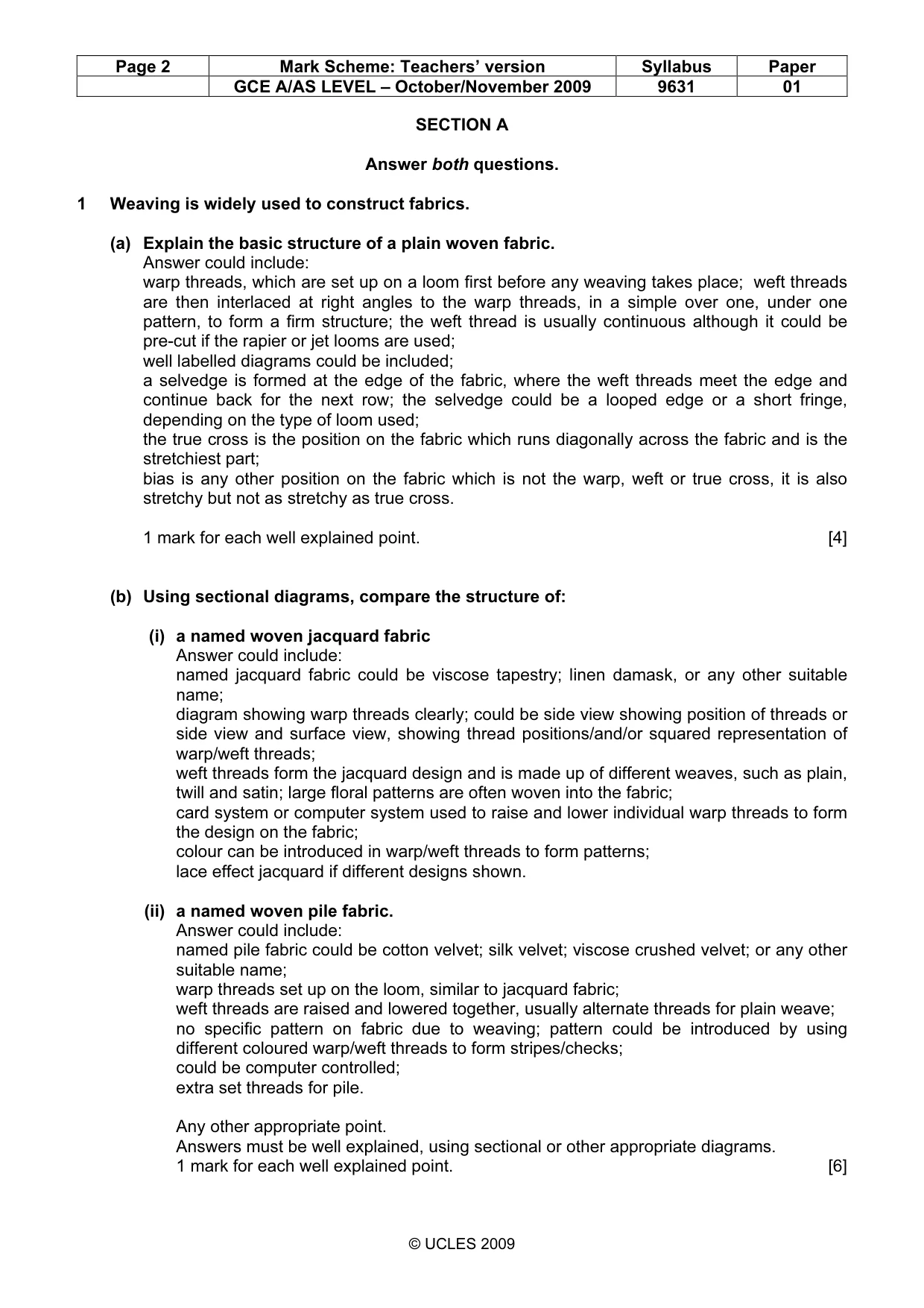 Mark scheme, page 2 of 9