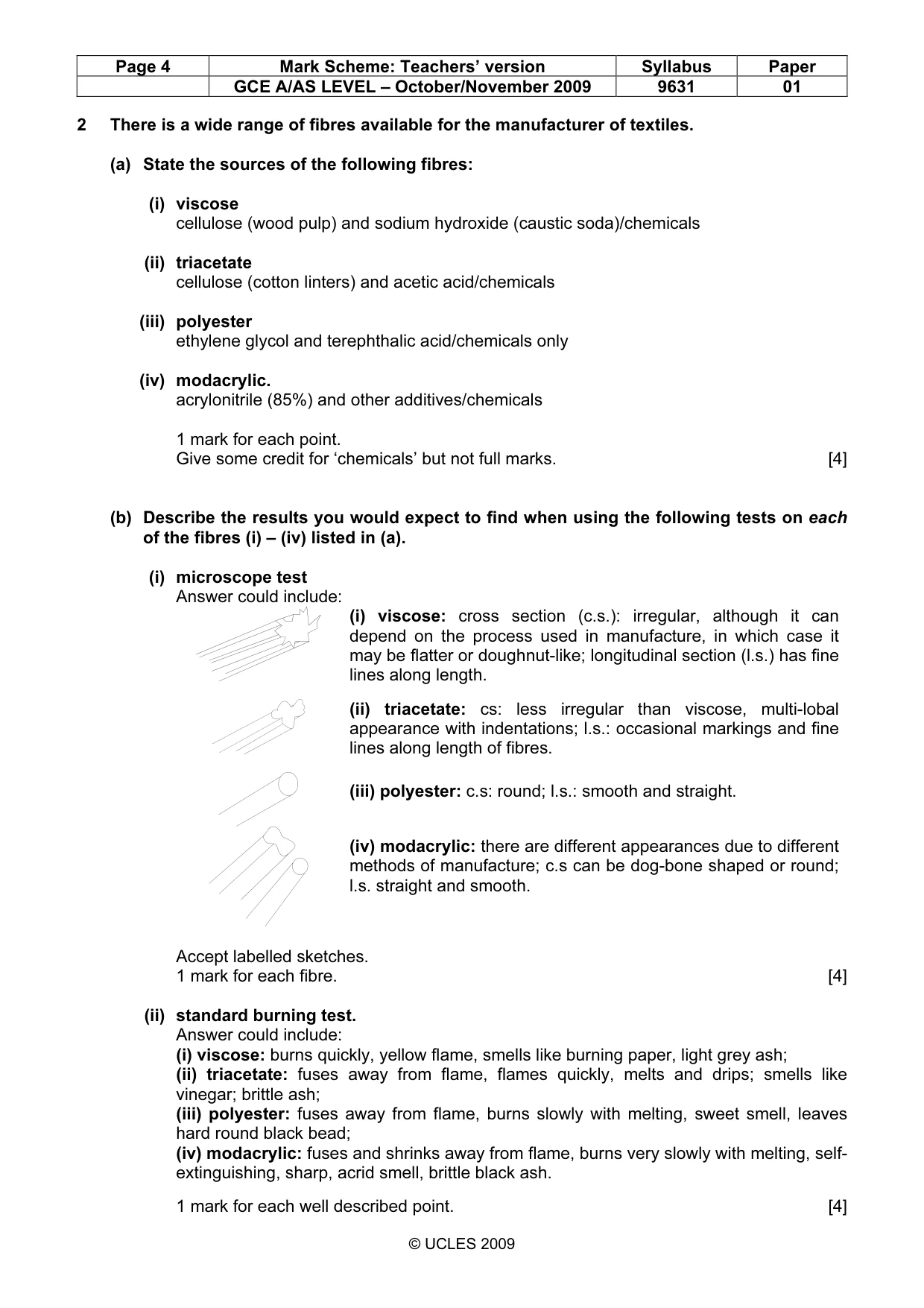 Mark scheme, page 4 of 9