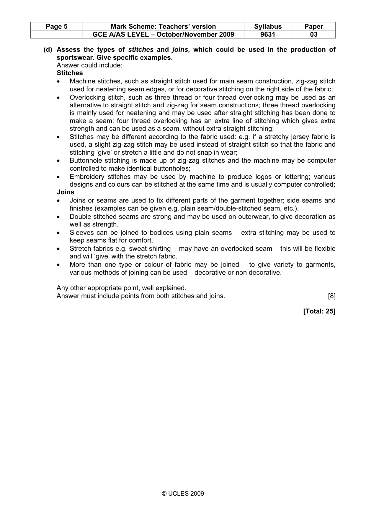 Mark scheme, page 5 of 15