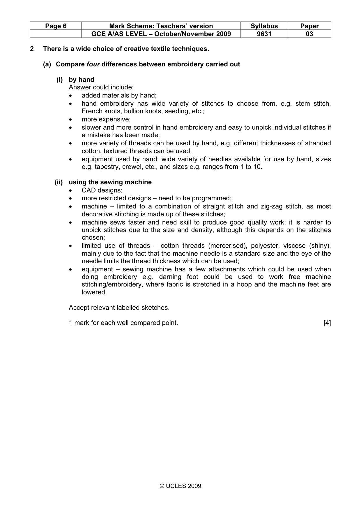Mark scheme, page 6 of 15