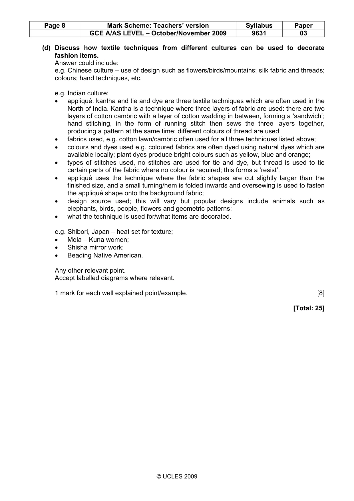 Mark scheme, page 8 of 15