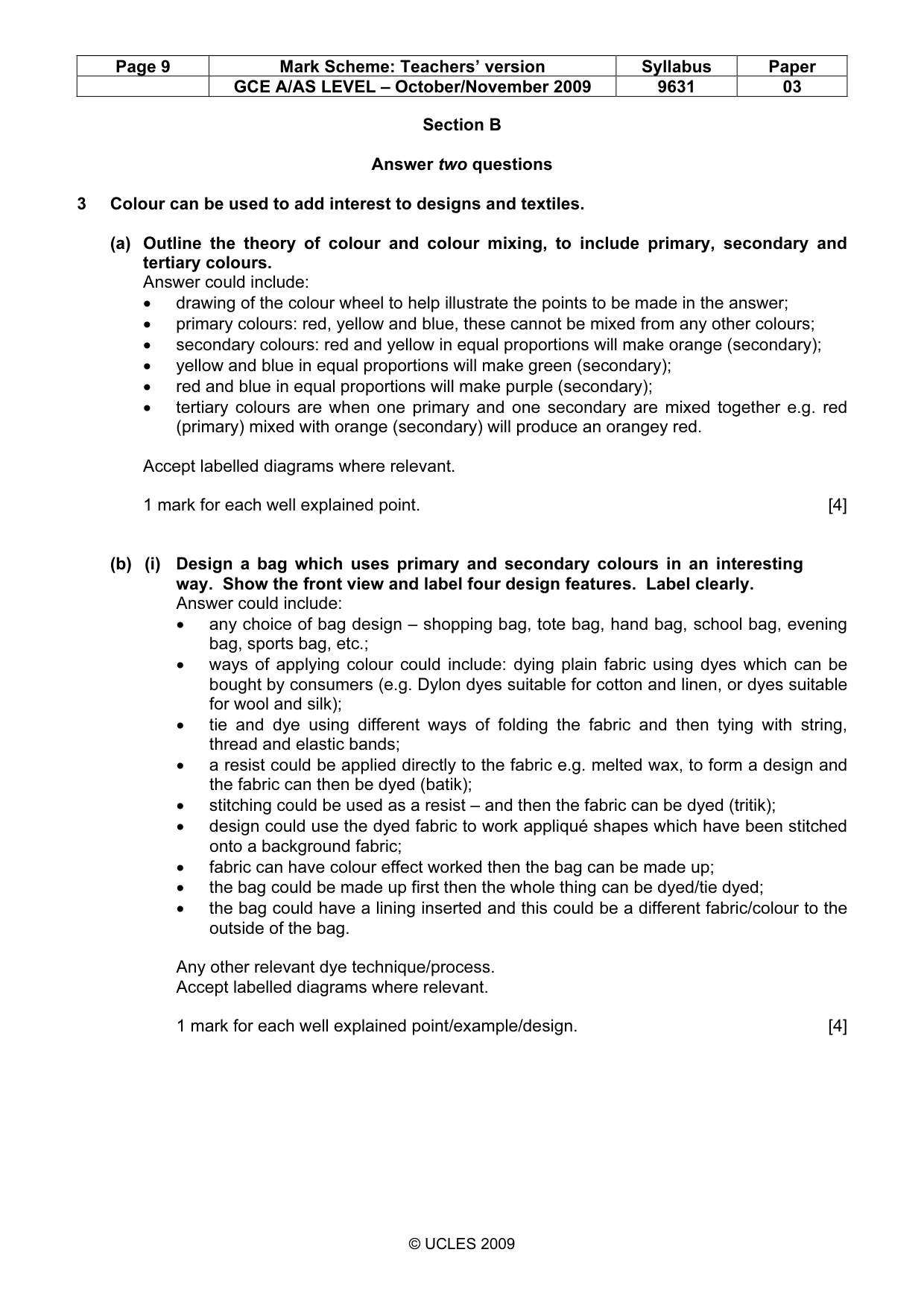 Mark scheme, page 9 of 15